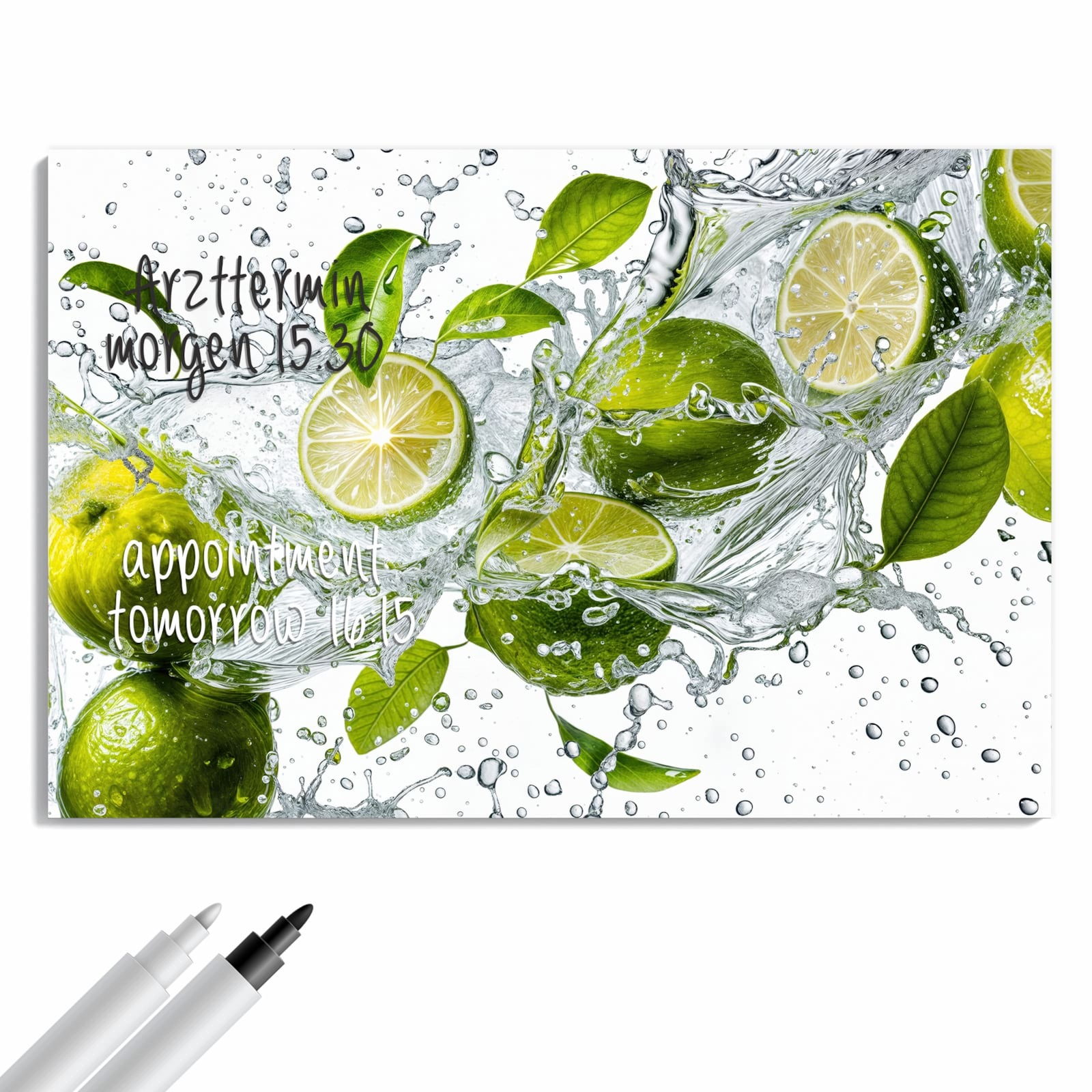 Magnetická tabule – obraz na zeď Citrusové ovoce s cákanci | 60 × 40 cm
