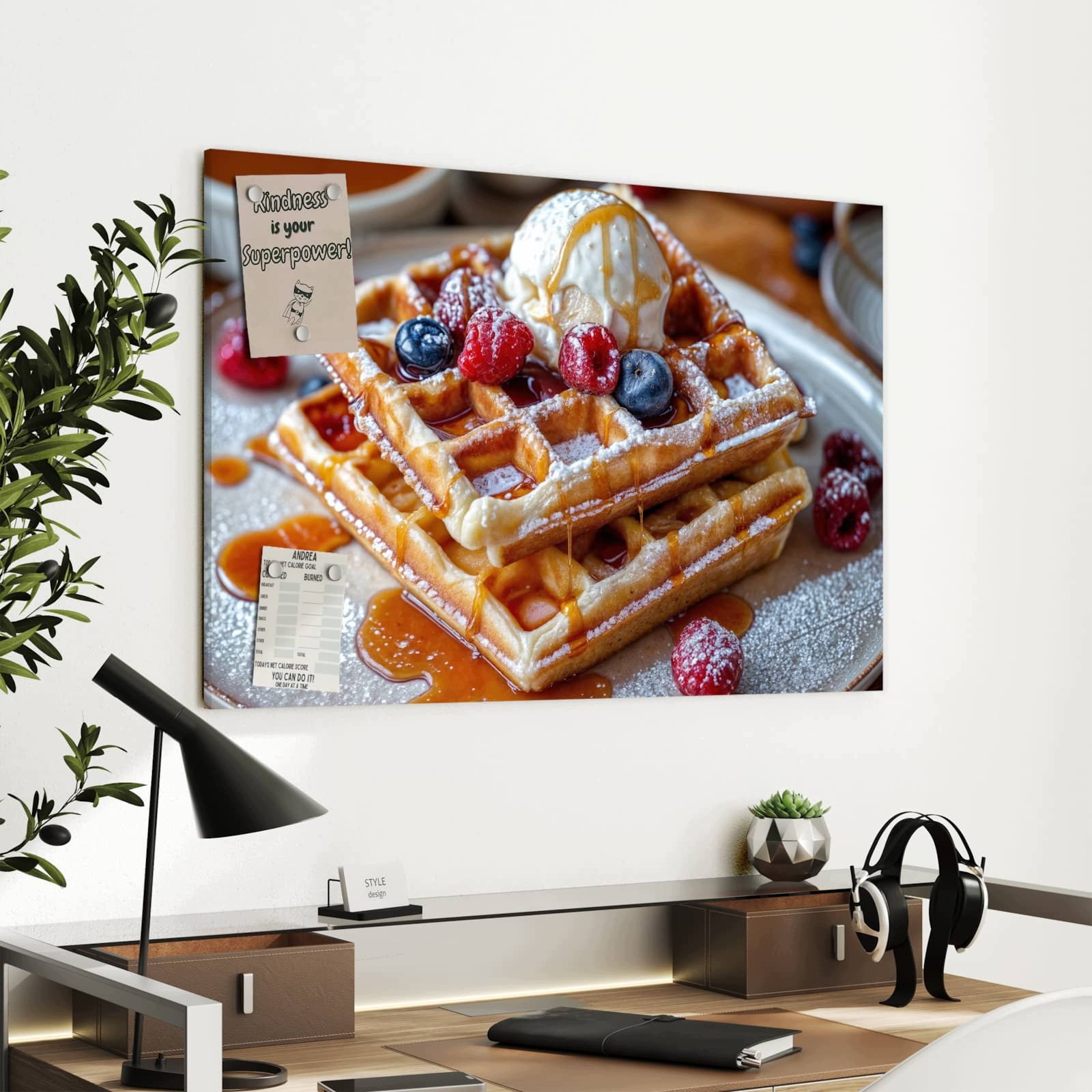 Magnetická tabule – obraz na zeď Belgické vafle | 90 × 60 cm