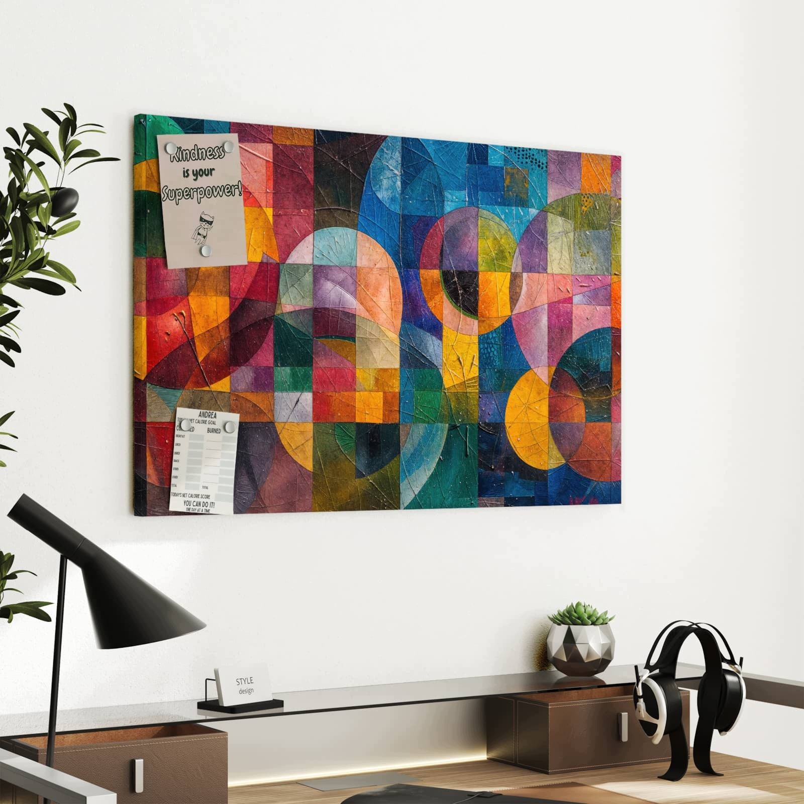 Magnetická tabule – obraz na zeď Geometrická exploze barev | 60 × 40 cm