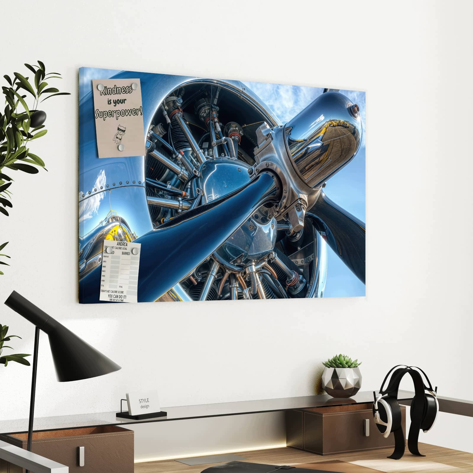 Magnetická tabule – obraz na zeď Motor letadla | 60 × 40 cm