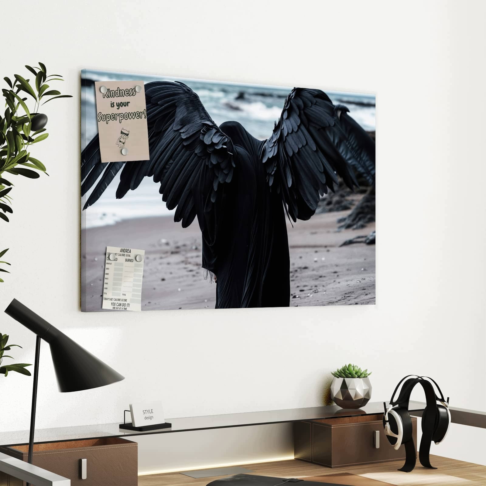 Magnetická tabule – obraz na zeď Okřídlený poutník | 60 × 40 cm