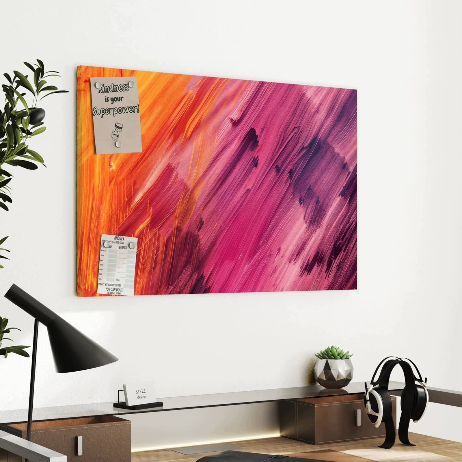 Magnetická tabule – obraz na zeď Abstraktní barvy | 60 × 40 cm