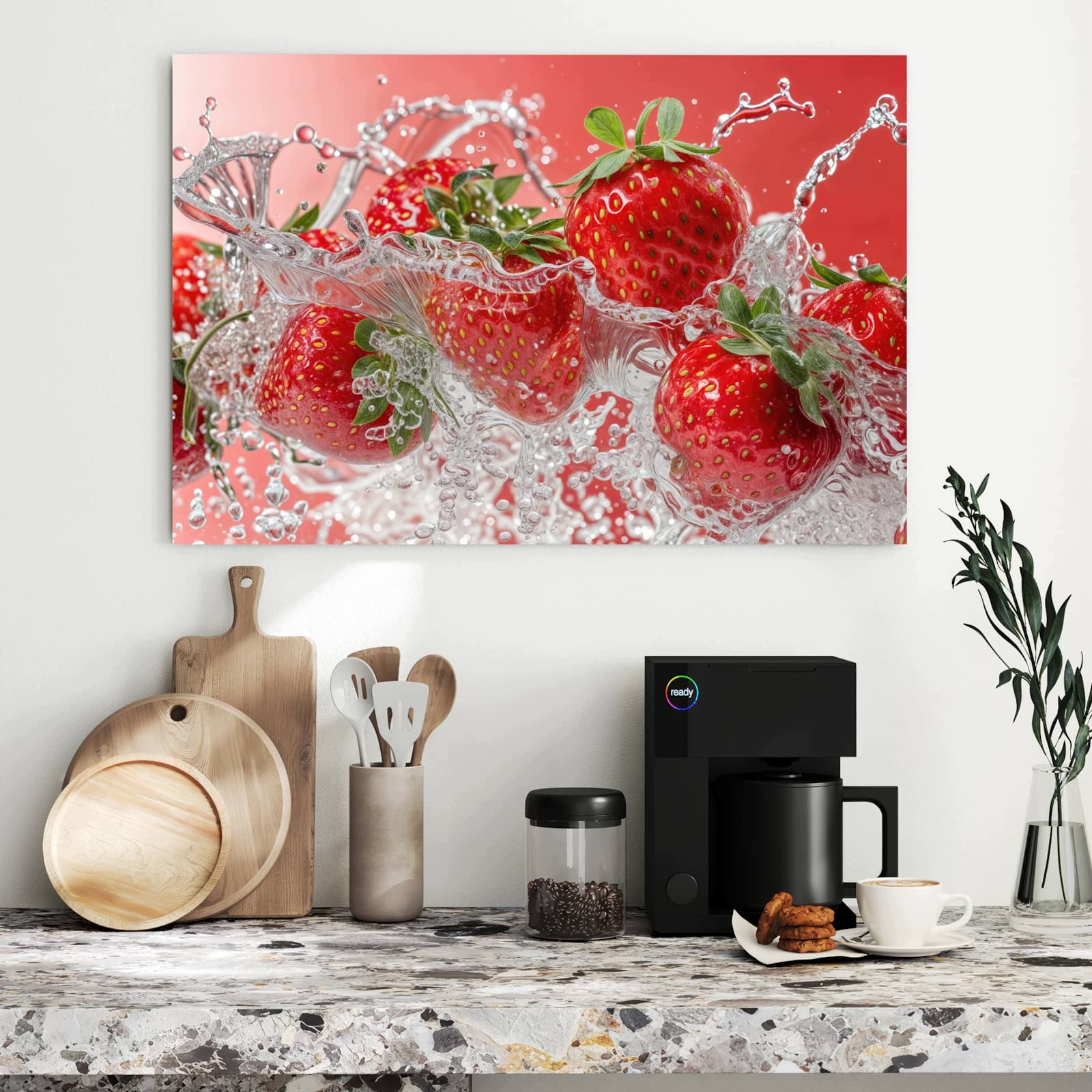 Magnetická tabule – obraz na zeď Cákance jahod | 90 × 60 cm