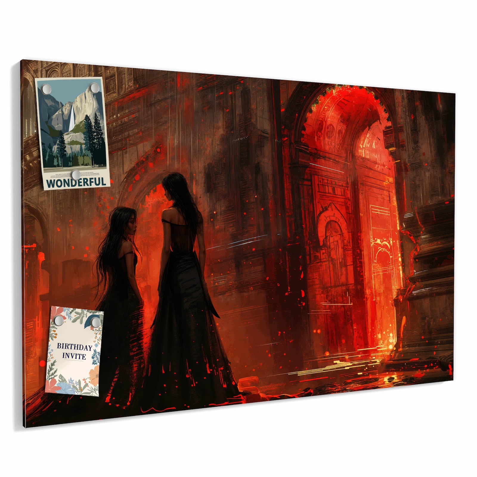 Magnetická tabule – obraz na zeď Ohnivý palác | 90 × 60 cm