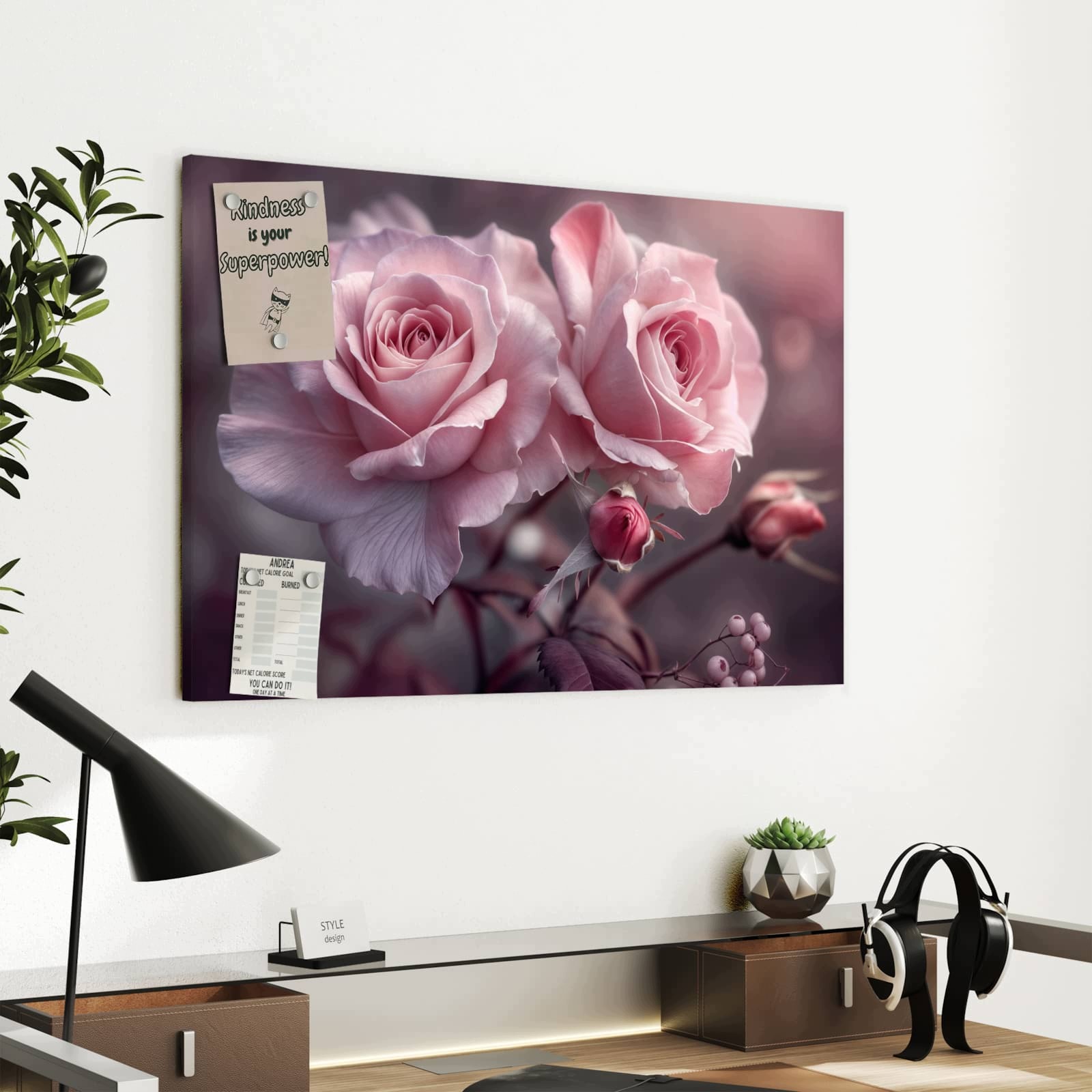 Magnetická tabule – obraz na zeď Romantické růže | 60 × 40 cm
