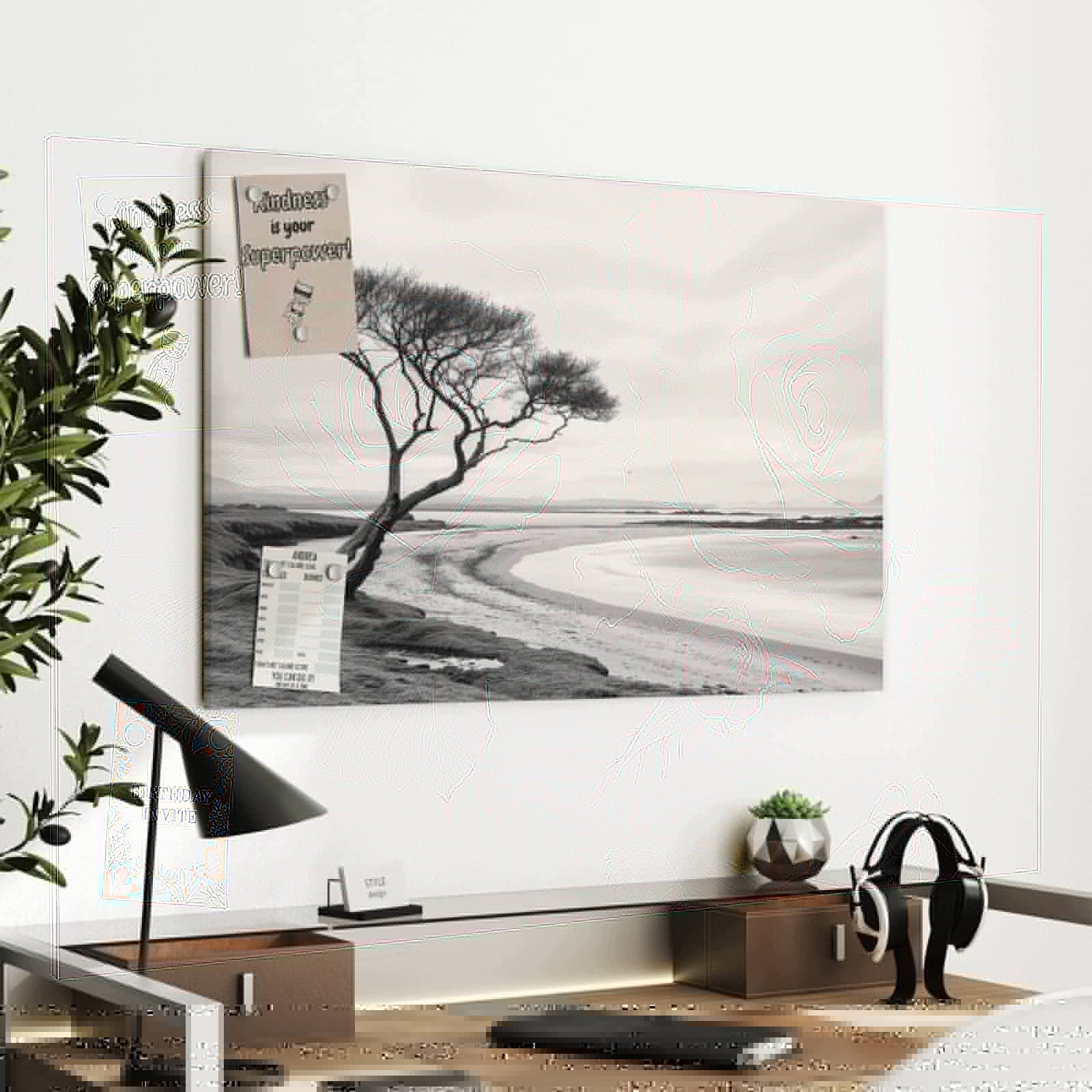 Magnetická tabule – obraz na zeď Romantické růže | 60 × 40 cm