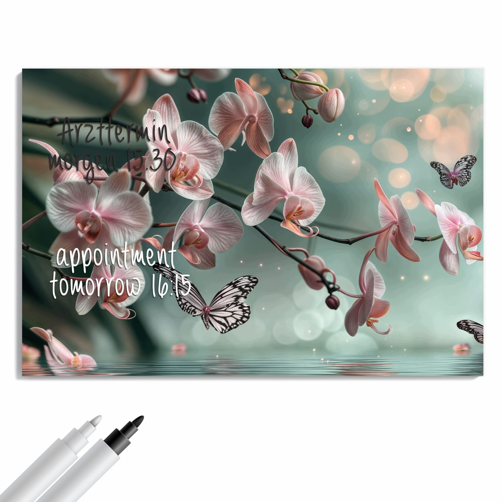 Magnetická tabule – obraz na zeď Orchideje motýl | 90 × 60 cm