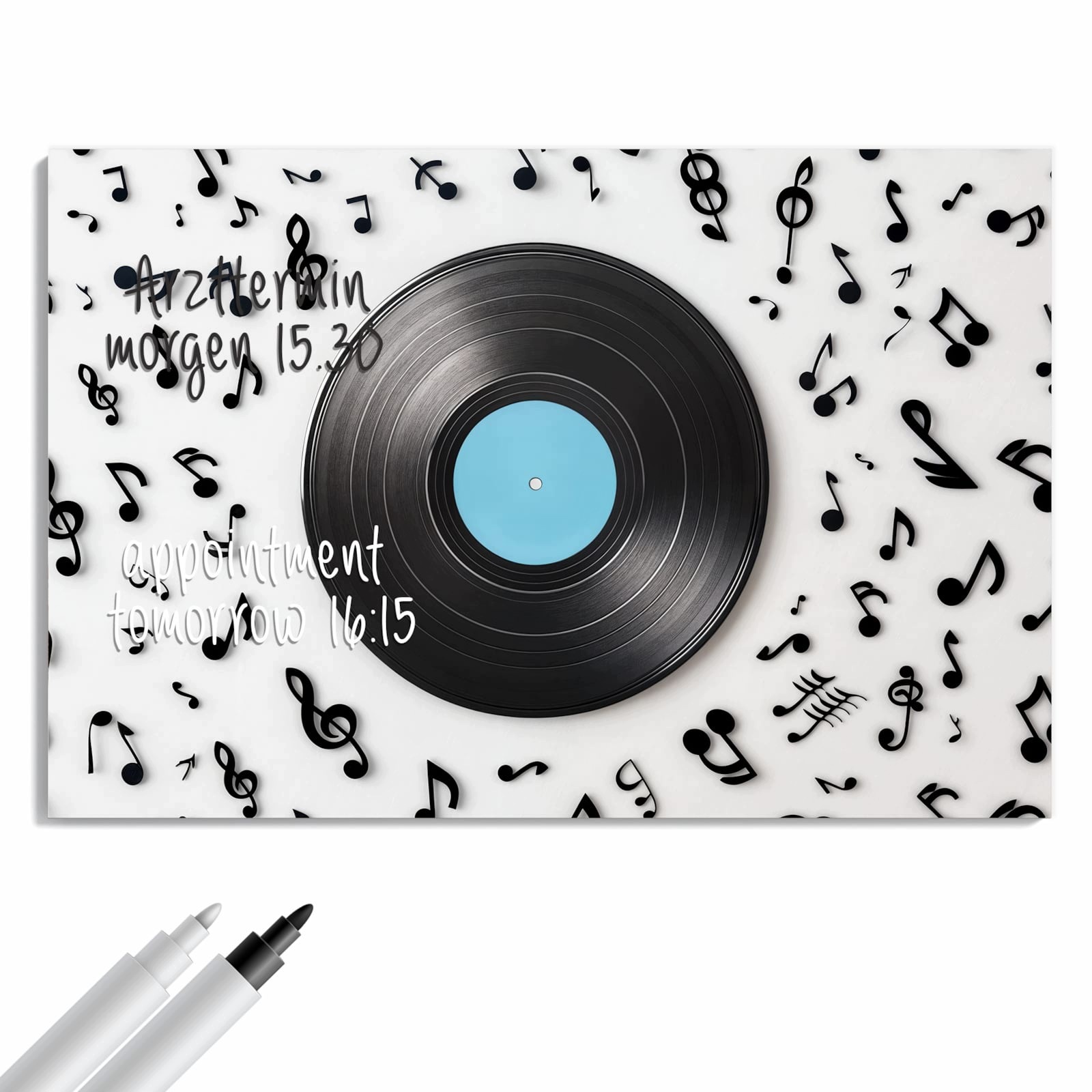 Magnetická tabule – obraz na zeď Vinylová deska a hudba | 90 × 60 cm