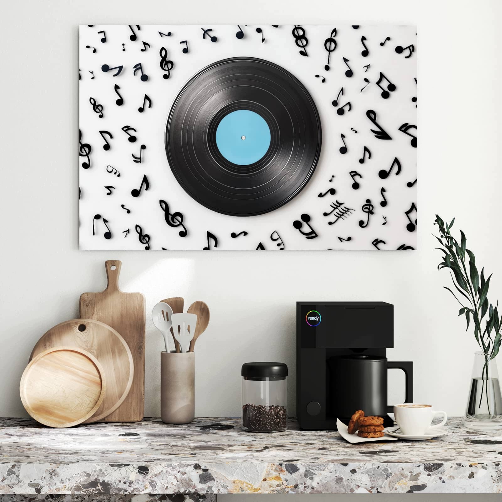 Magnetická tabule – obraz na zeď Vinylová deska a hudba | 90 × 60 cm