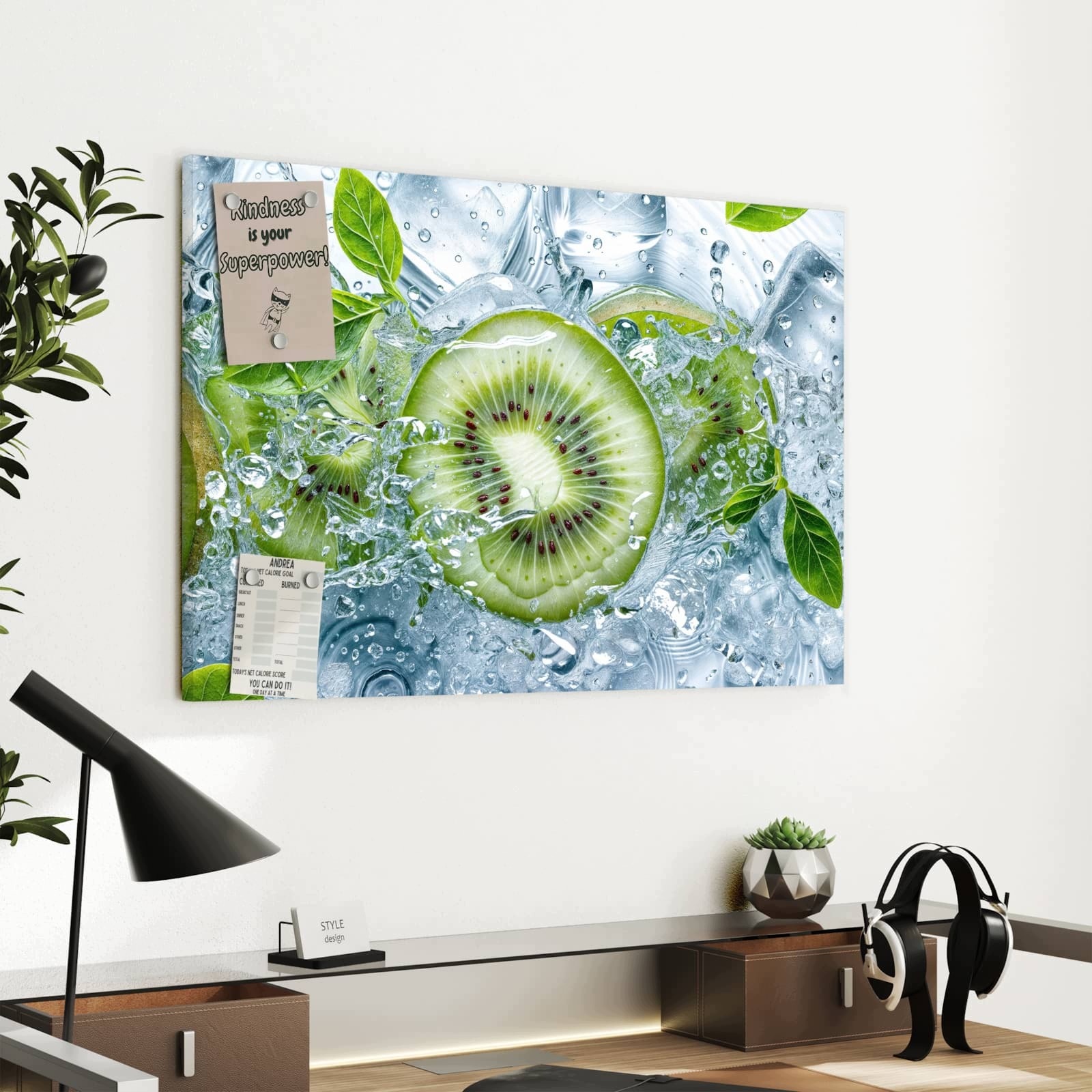 Magnetická tabule – obraz na zeď Kapky vody peří | 90 × 60 cm