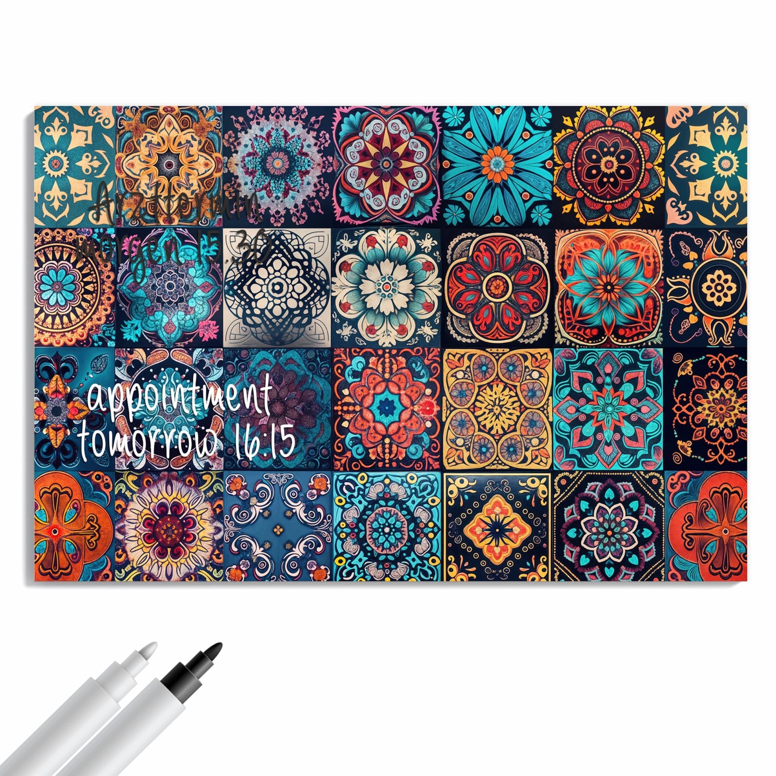 Magnetická tabule – obraz na zeď Mandala – mozaikový koberec | 60 × 40 cm