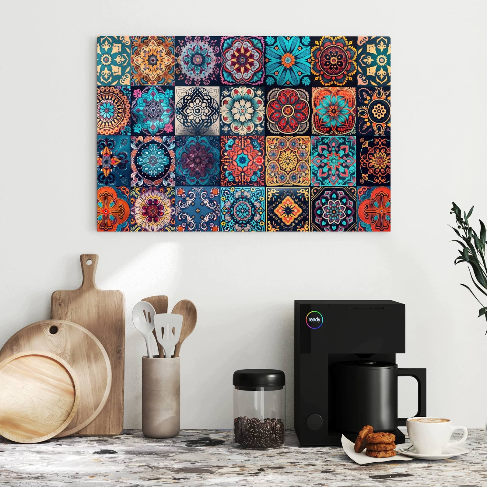 Magnetická tabule – obraz na zeď Mandala – mozaikový koberec | 60 × 40 cm