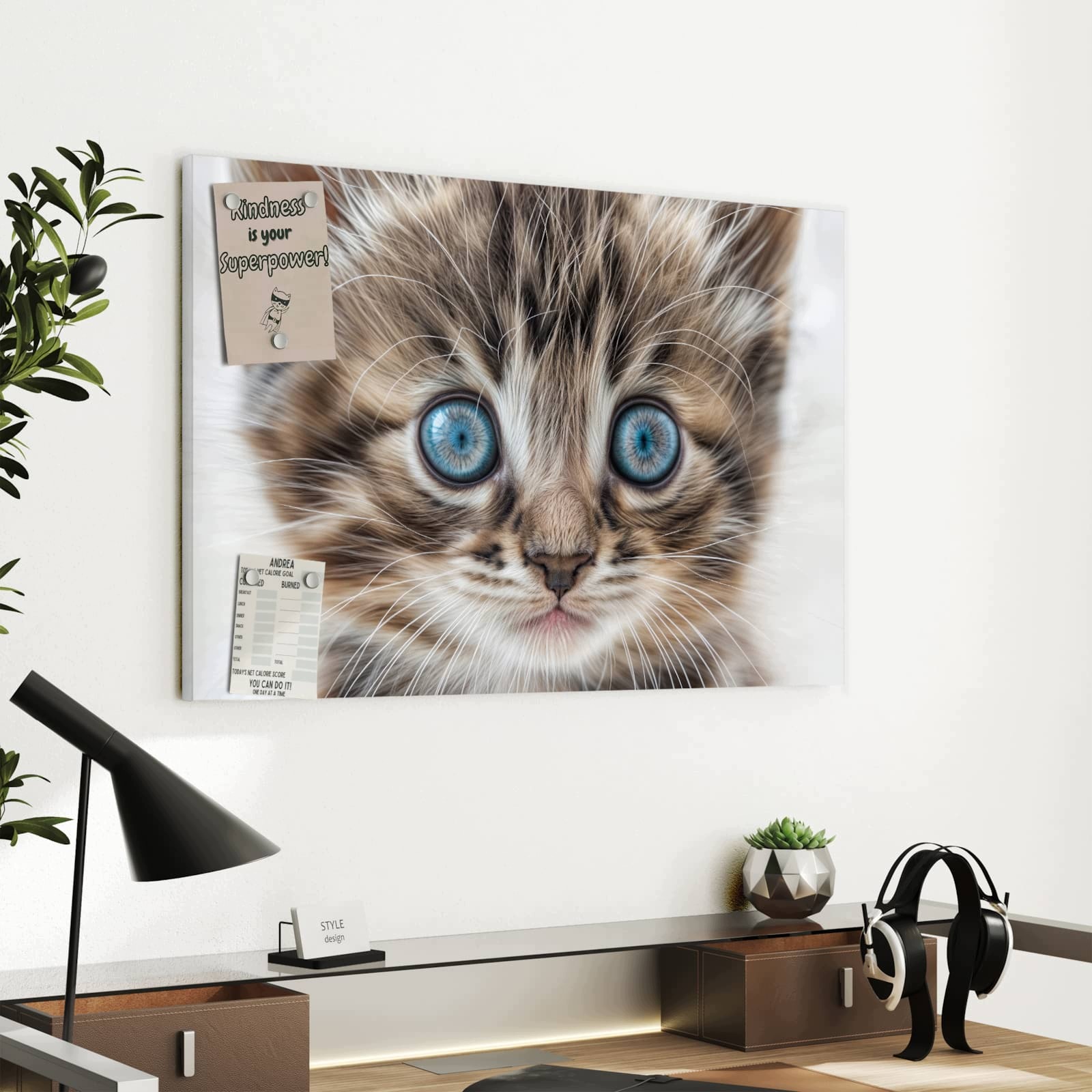 Magnetická tabule – obraz na zeď Modrooké koťátko | 60 × 40 cm