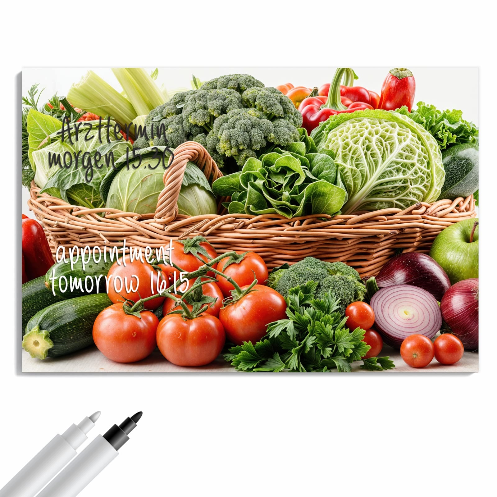 Magnetická tabule – obraz na zeď Čerstvá zelenina košík | 90 × 60 cm