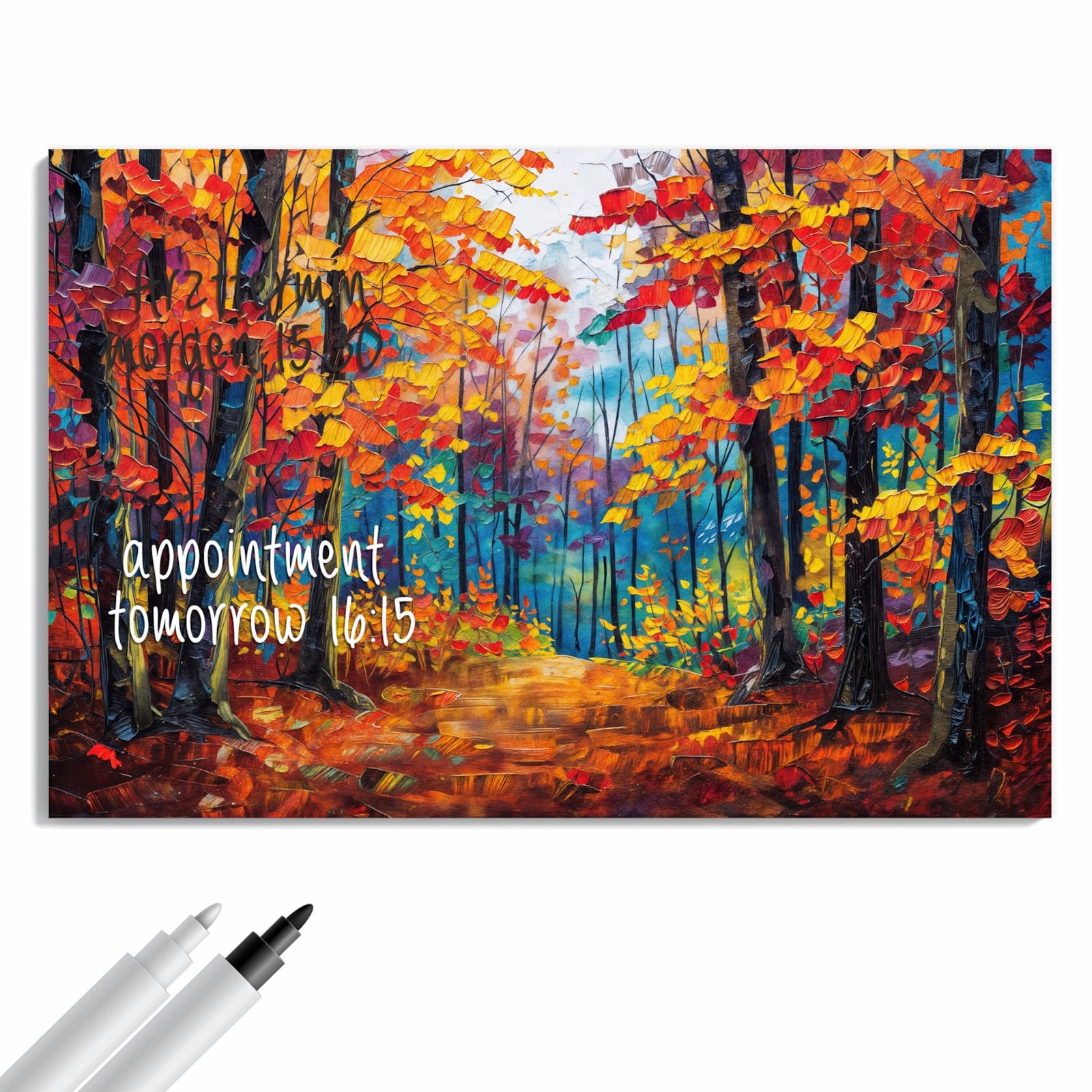 Magnetická tabule – obraz na zeď Podzimní les stezka | 90 × 60 cm