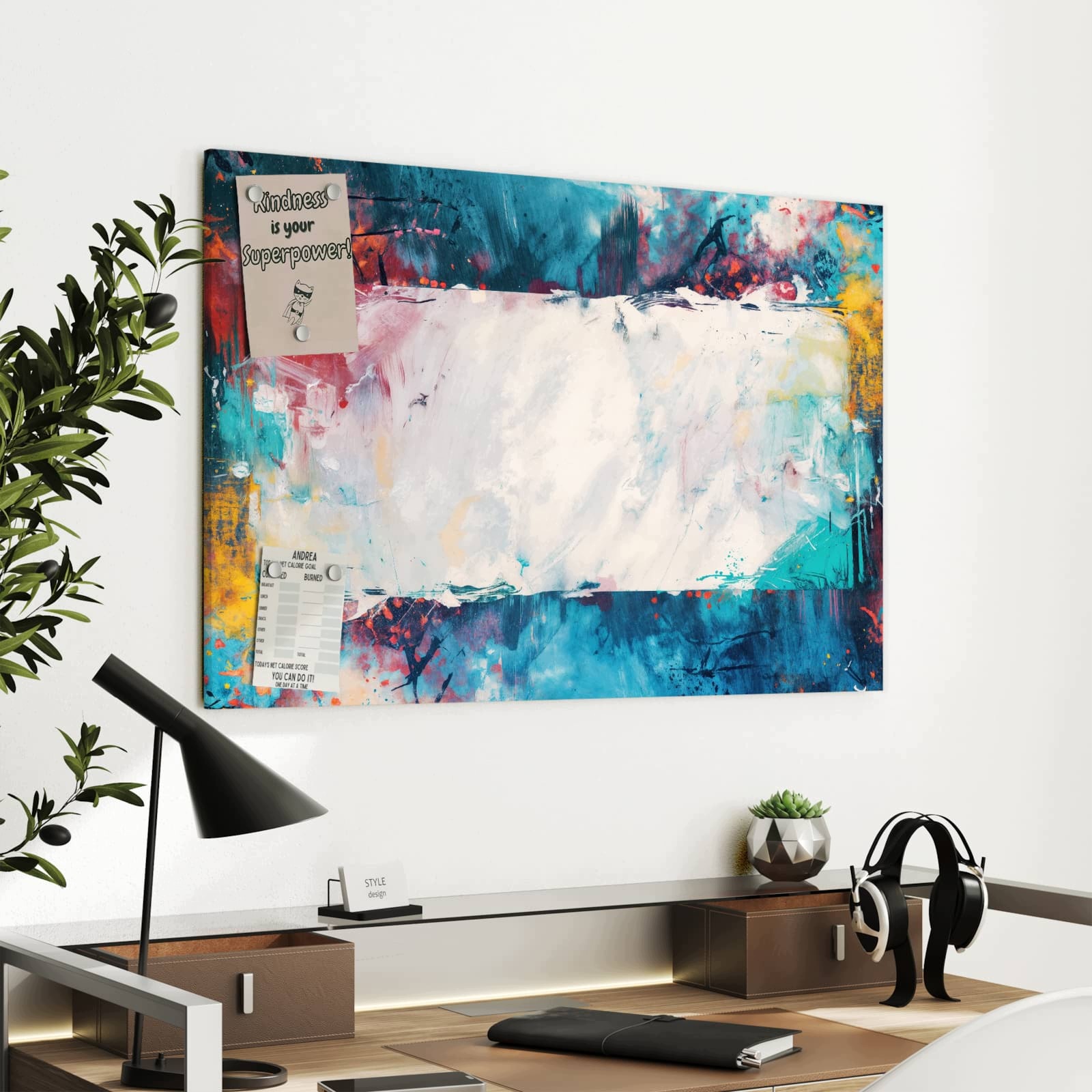 Magnetická tabule – obraz na zeď Dynamické linie | 90 × 60 cm