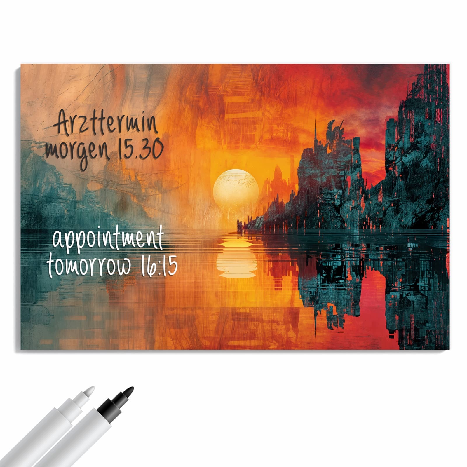 Magnetická tabule – obraz na zeď Západ slunce město | 60 × 40 cm