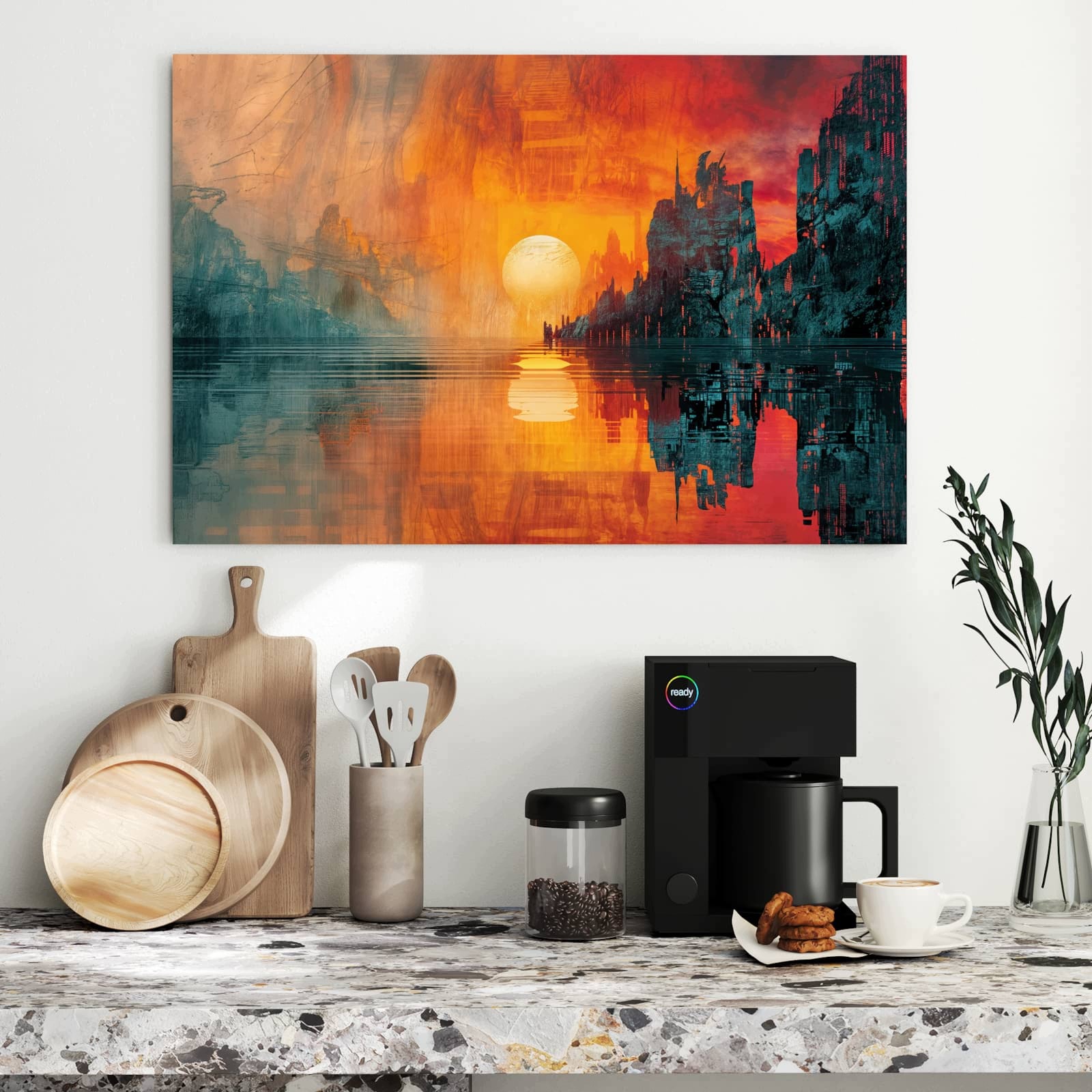 Magnetická tabule – obraz na zeď Západ slunce město | 90 × 60 cm