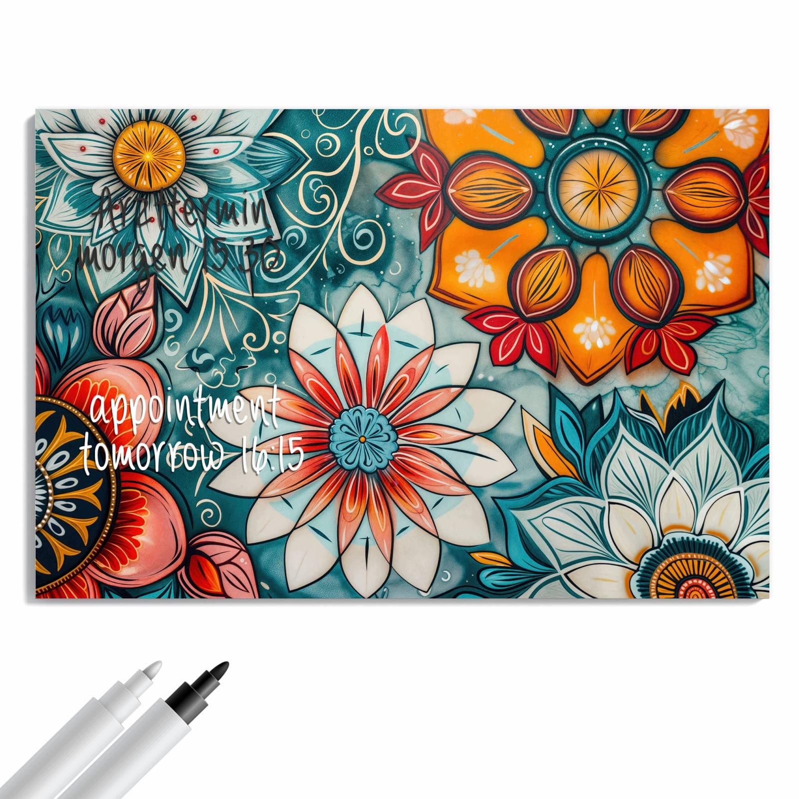 Magnetická tabule – obraz na zeď Květinová mandala | 90 × 60 cm