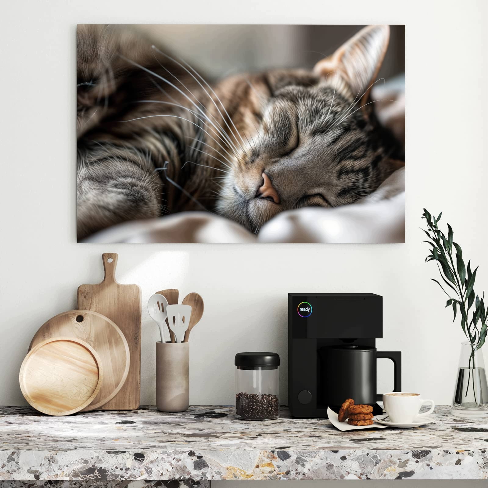 Magnetická tabule – obraz na zeď Portrét dřímající kočky | 90 × 60 cm