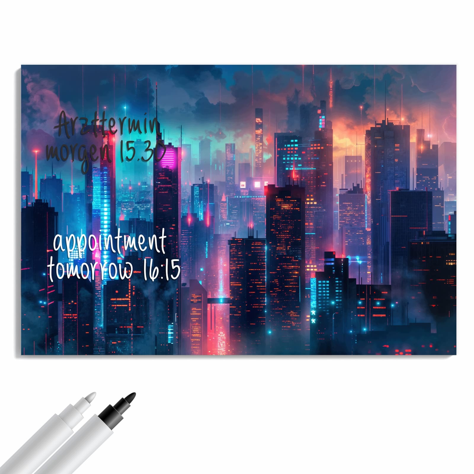 Magnetická tabule – obraz na zeď Město budoucnosti | 90 × 60 cm