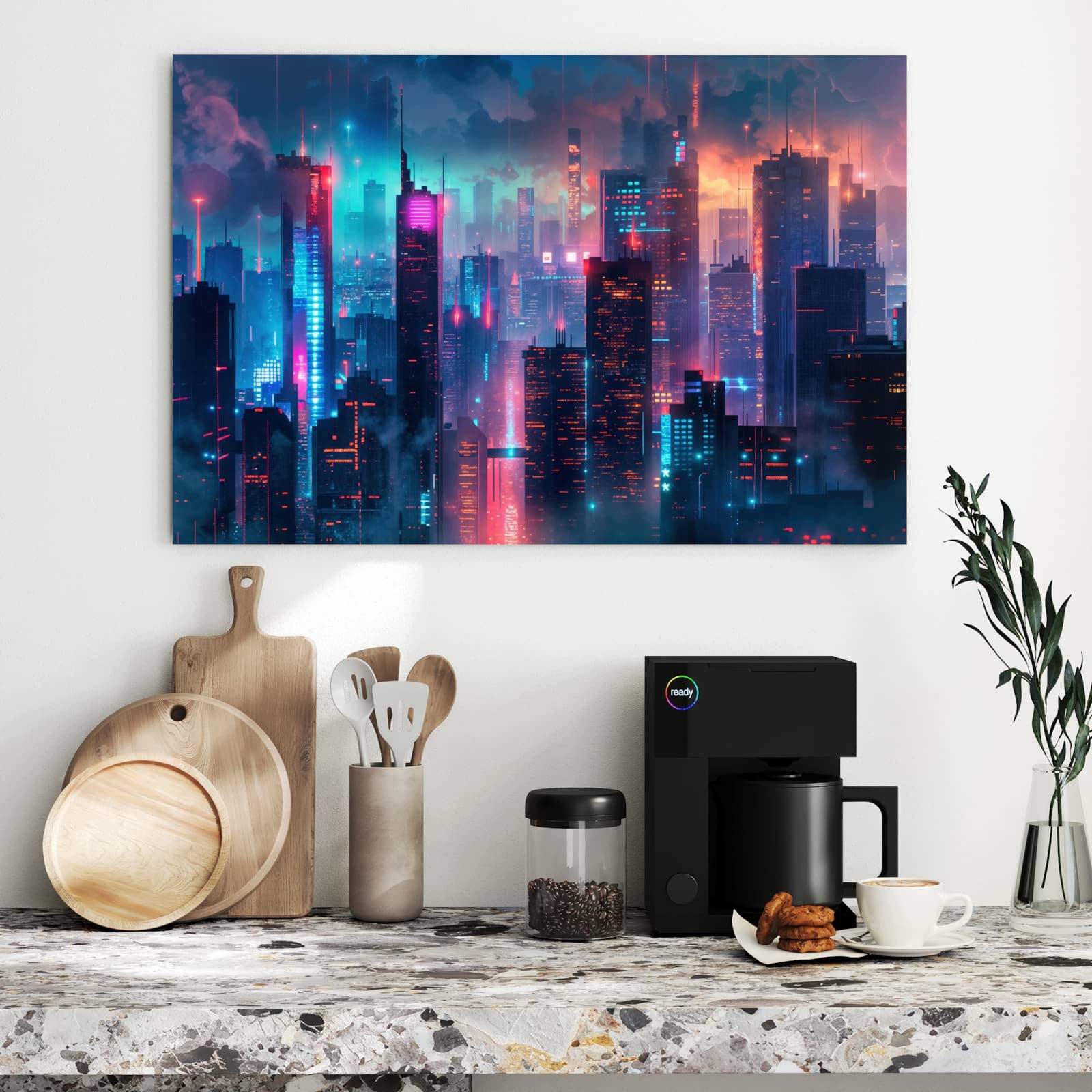 Magnetická tabule – obraz na zeď Město budoucnosti | 90 × 60 cm