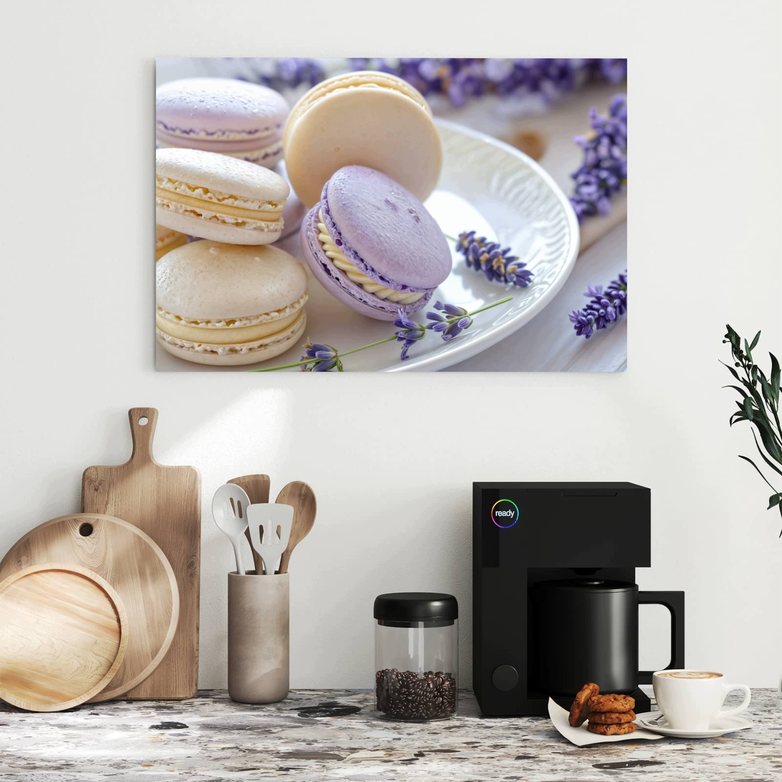 Magnetická tabule – obraz na zeď Levandule a makronky | 60 × 40 cm