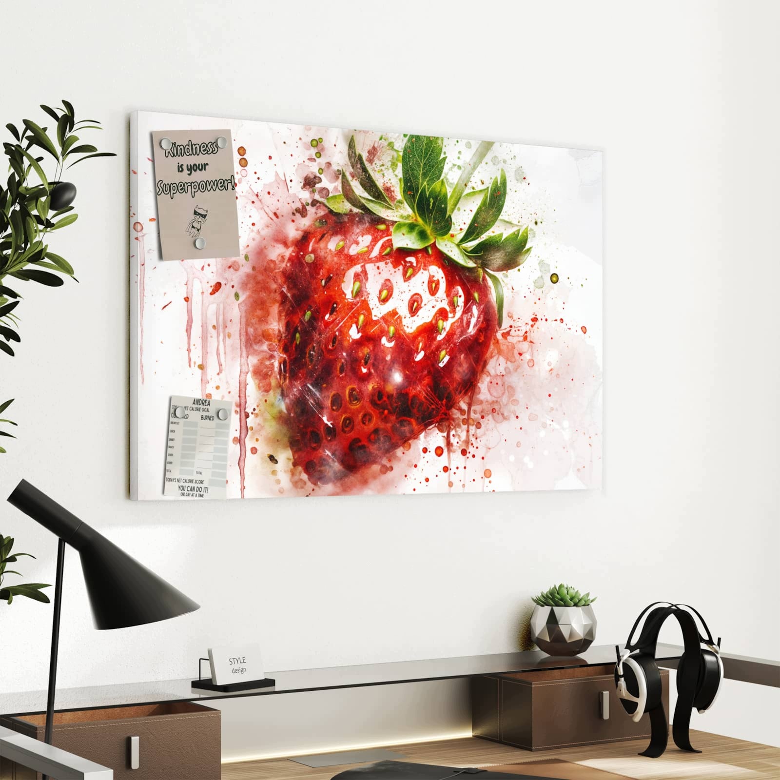 Magnetická tabule – obraz na zeď Jahodové umělecké dílo | 60 × 40 cm