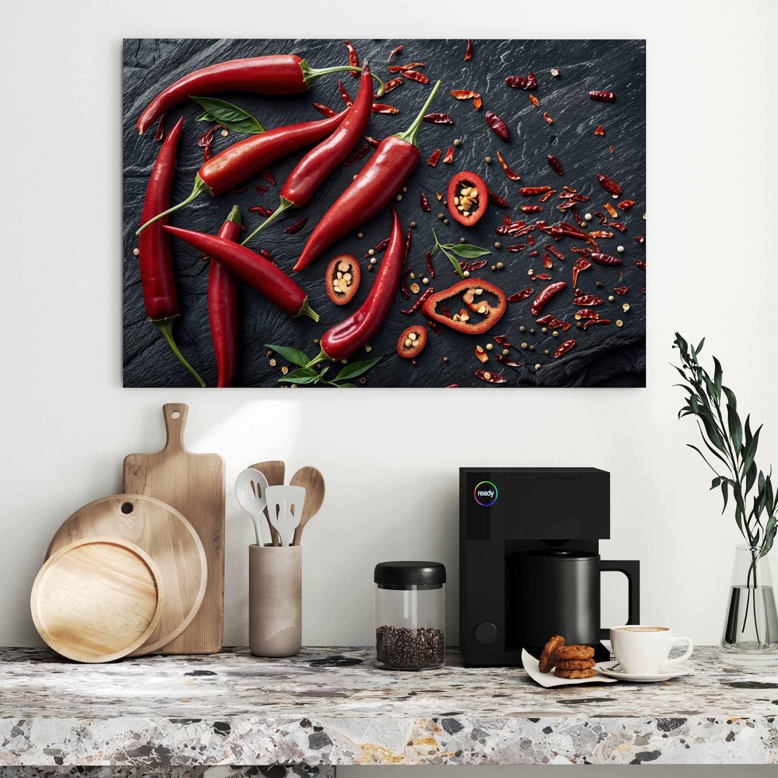 Magnetická tabule – obraz na zeď Červené chilli papričky | 90 × 60 cm
