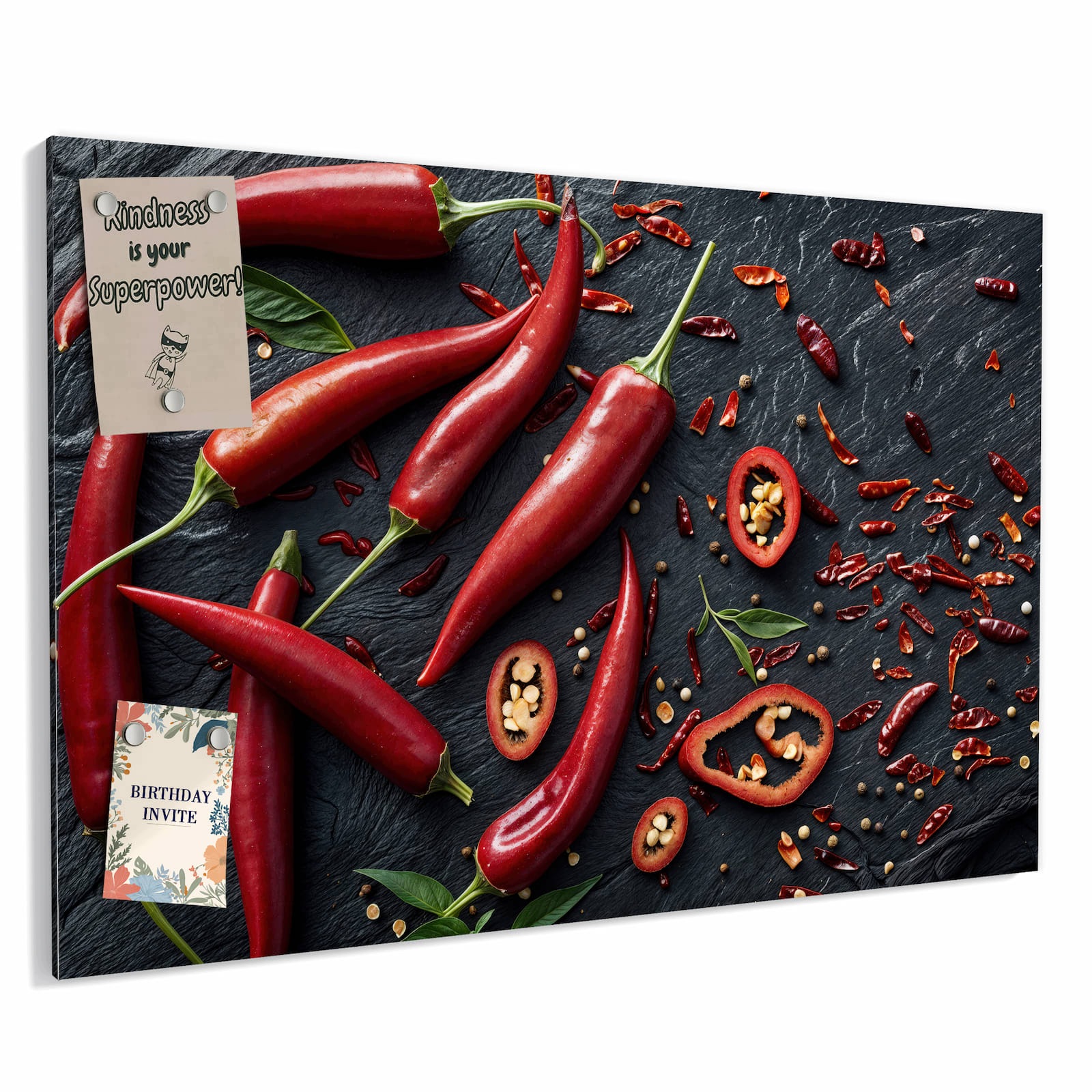 Magnetická tabule – obraz na zeď Červené chilli papričky | 90 × 60 cm