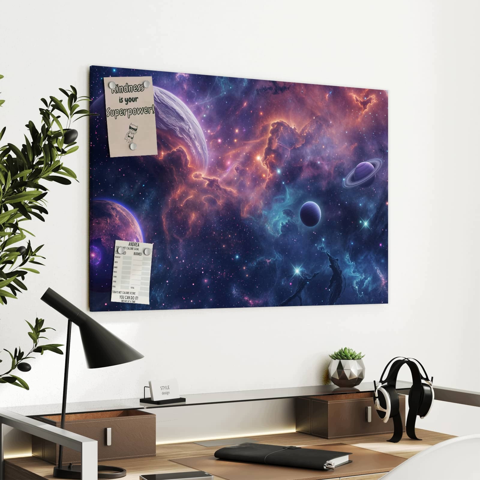 Magnetická tabule – obraz na zeď Vesmír | 90 × 60 cm