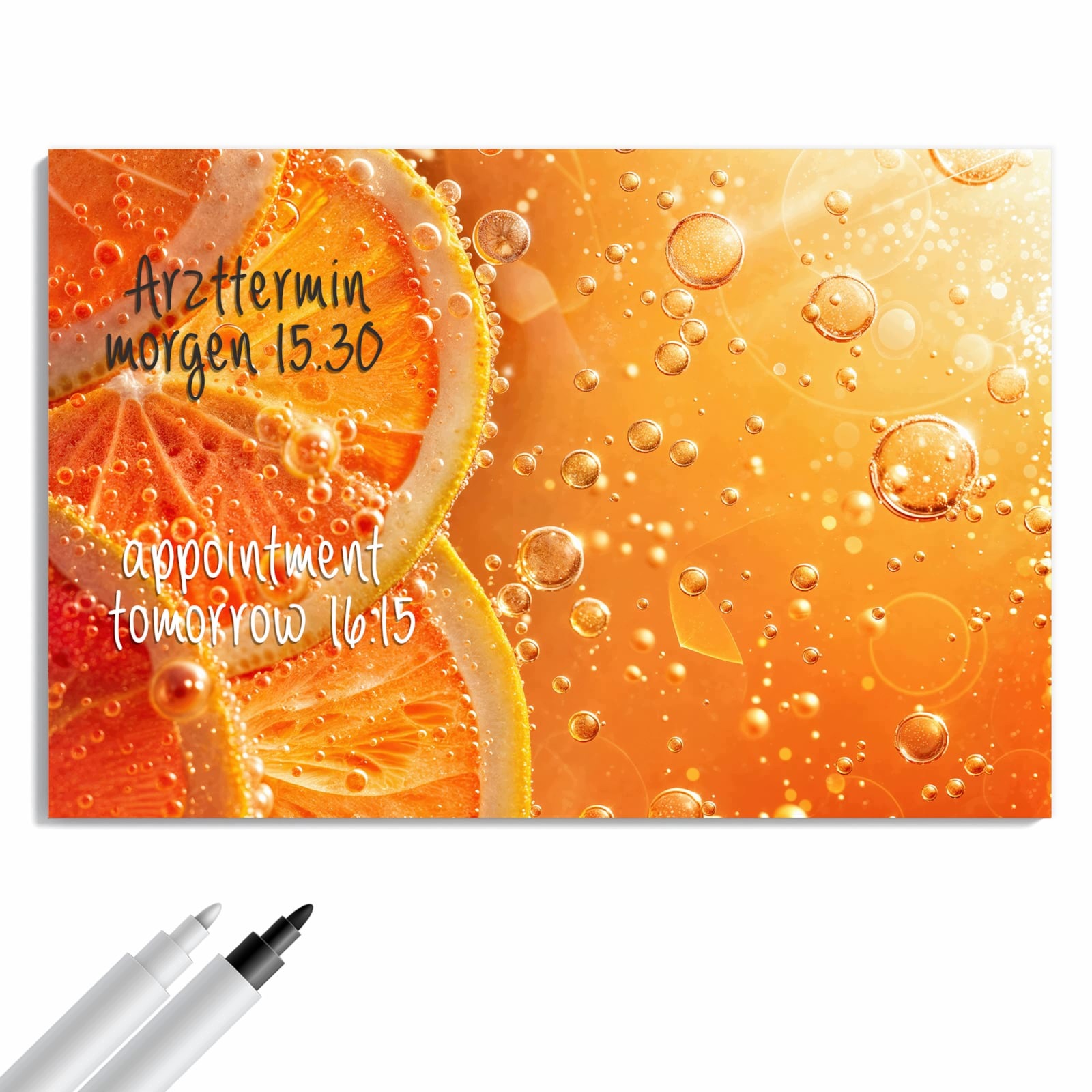 Magnetická tabule – obraz na zeď Šumivý pomeranč | 90 × 60 cm