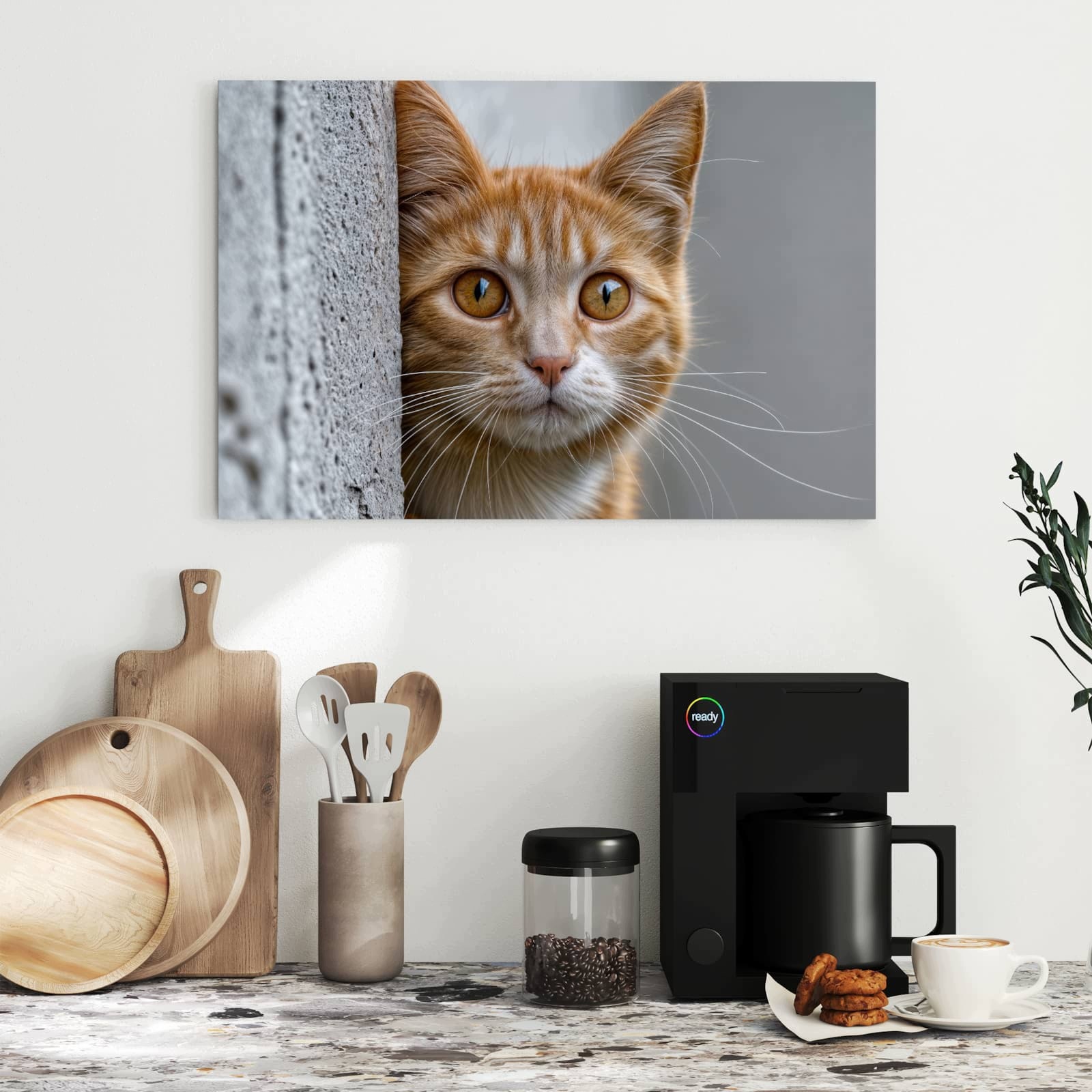 Magnetická tabule – obraz na zeď Zvědavá kočka | 60 × 40 cm