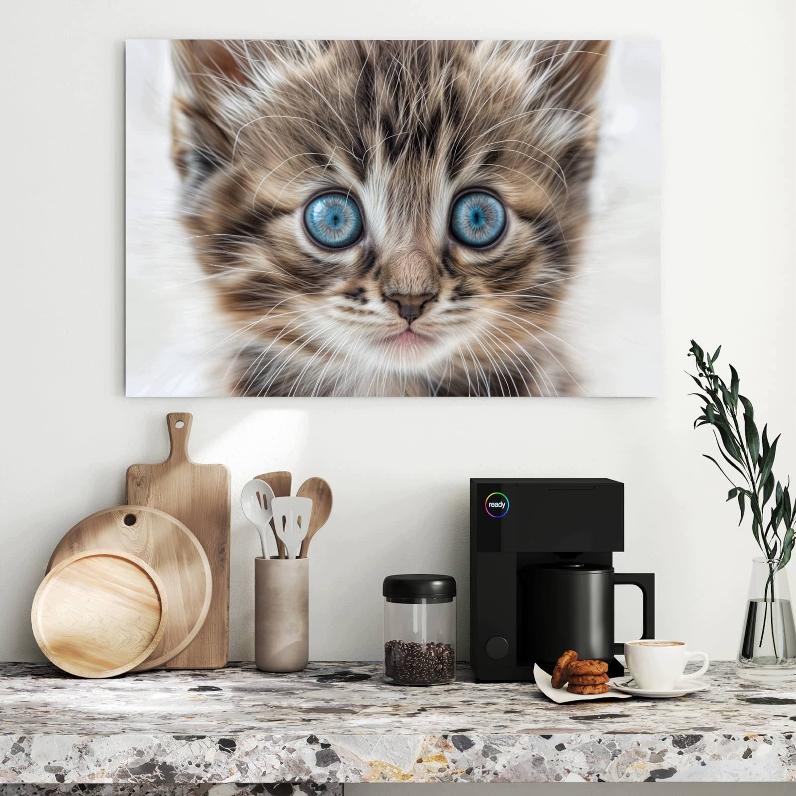 Magnetická tabule – obraz na zeď Modrooké koťátko | 90 × 60 cm