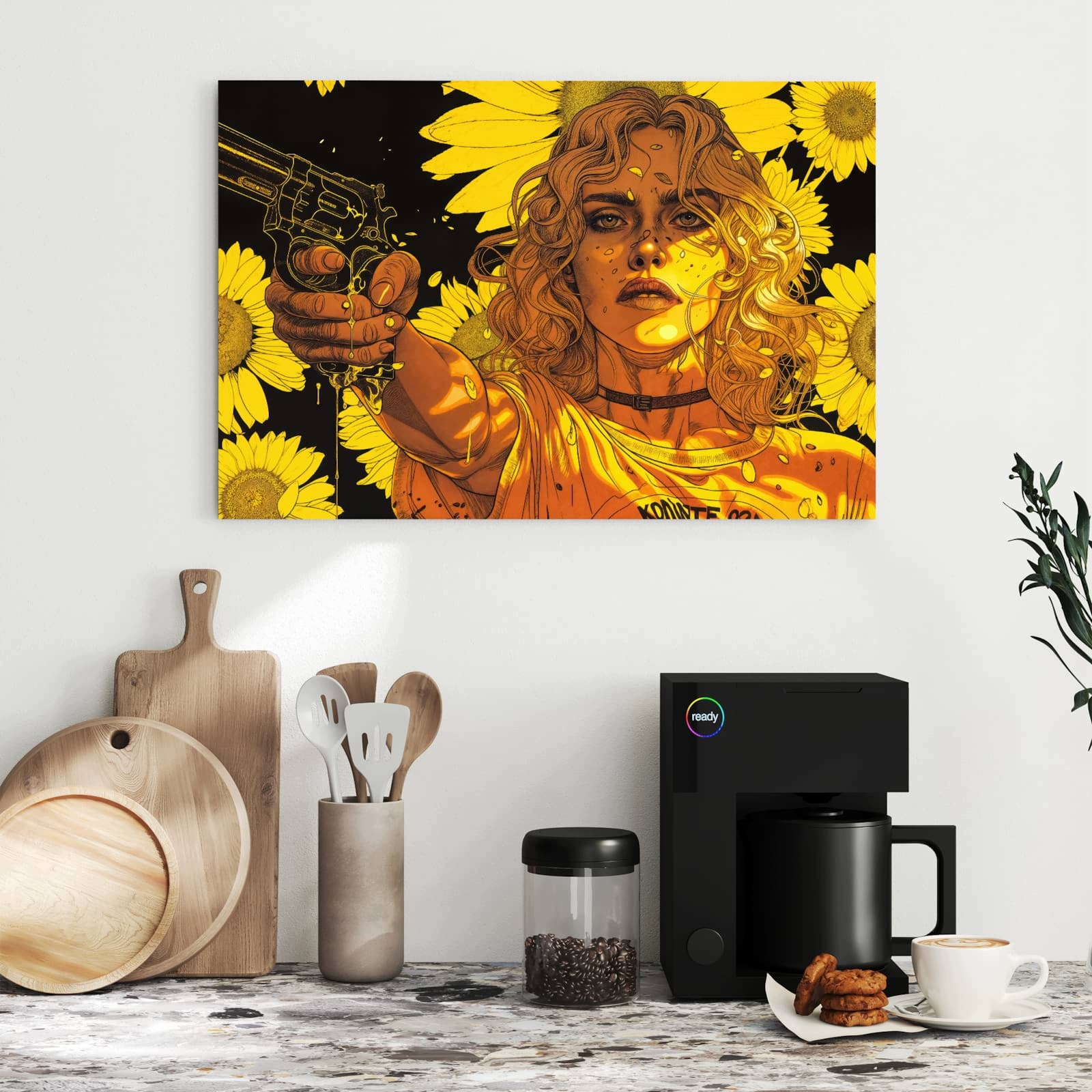 Magnetická tabule – obraz na zeď Dívka se slunečnicí | 60 × 40 cm