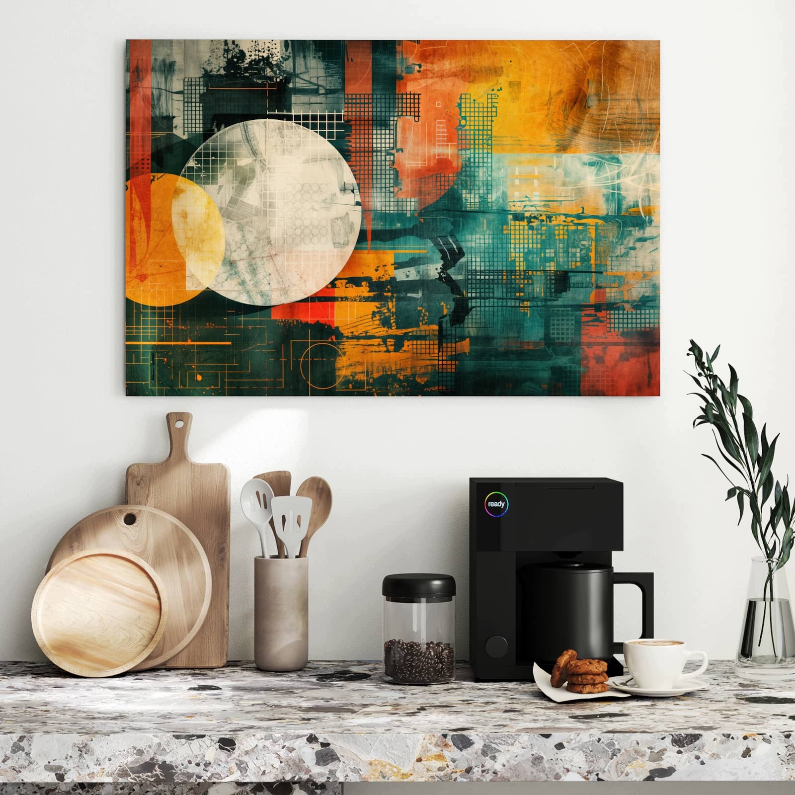 Magnetická tabule – obraz na zeď Barevné geometrické umění | 90 × 60 cm