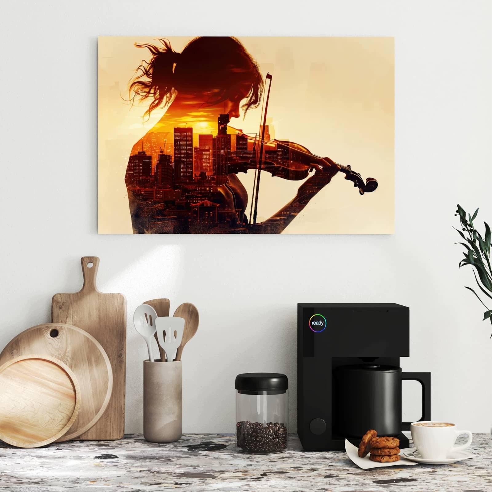 Magnetická tabule – obraz na zeď Housle panorama města | 60 × 40 cm