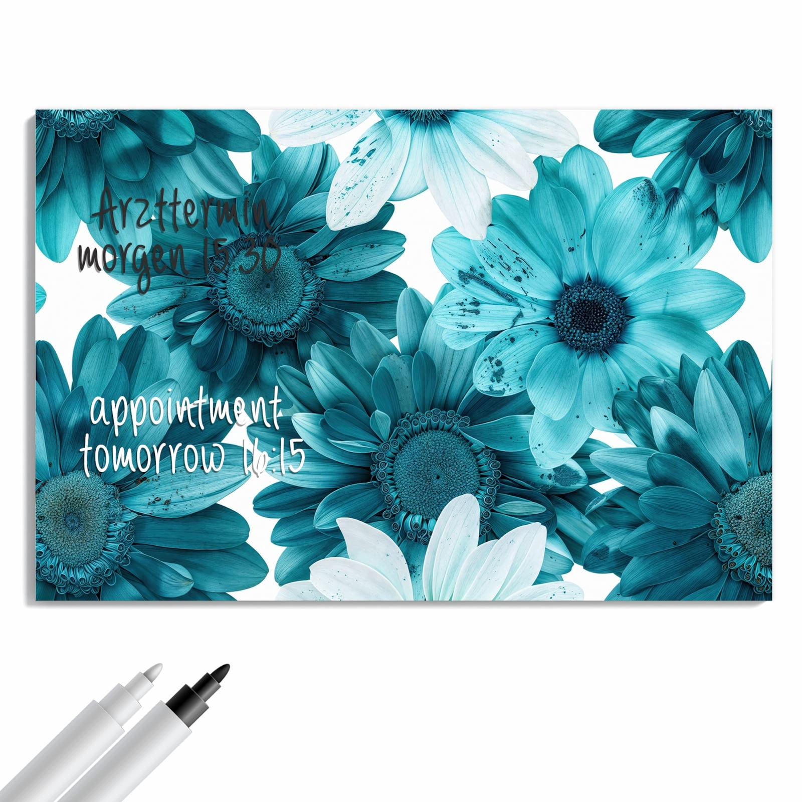 Magnetická tabule – obraz na zeď Modrá nádhera květin | 90 × 60 cm