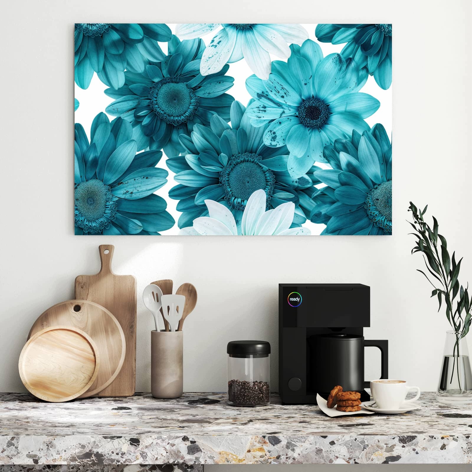 Magnetická tabule – obraz na zeď Modrá nádhera květin | 90 × 60 cm