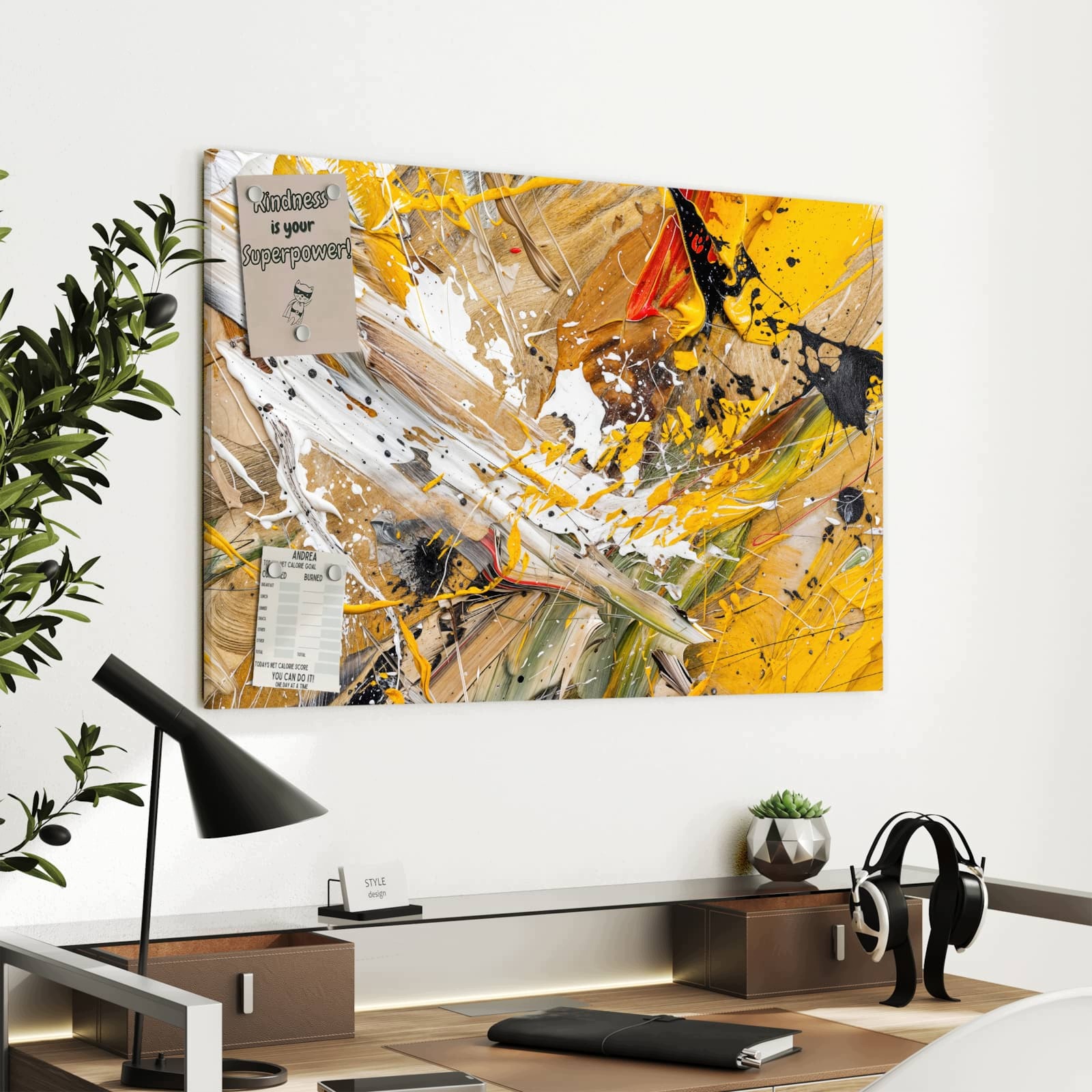 Magnetická tabule – obraz na zeď Abstraktní malba | 90 × 60 cm