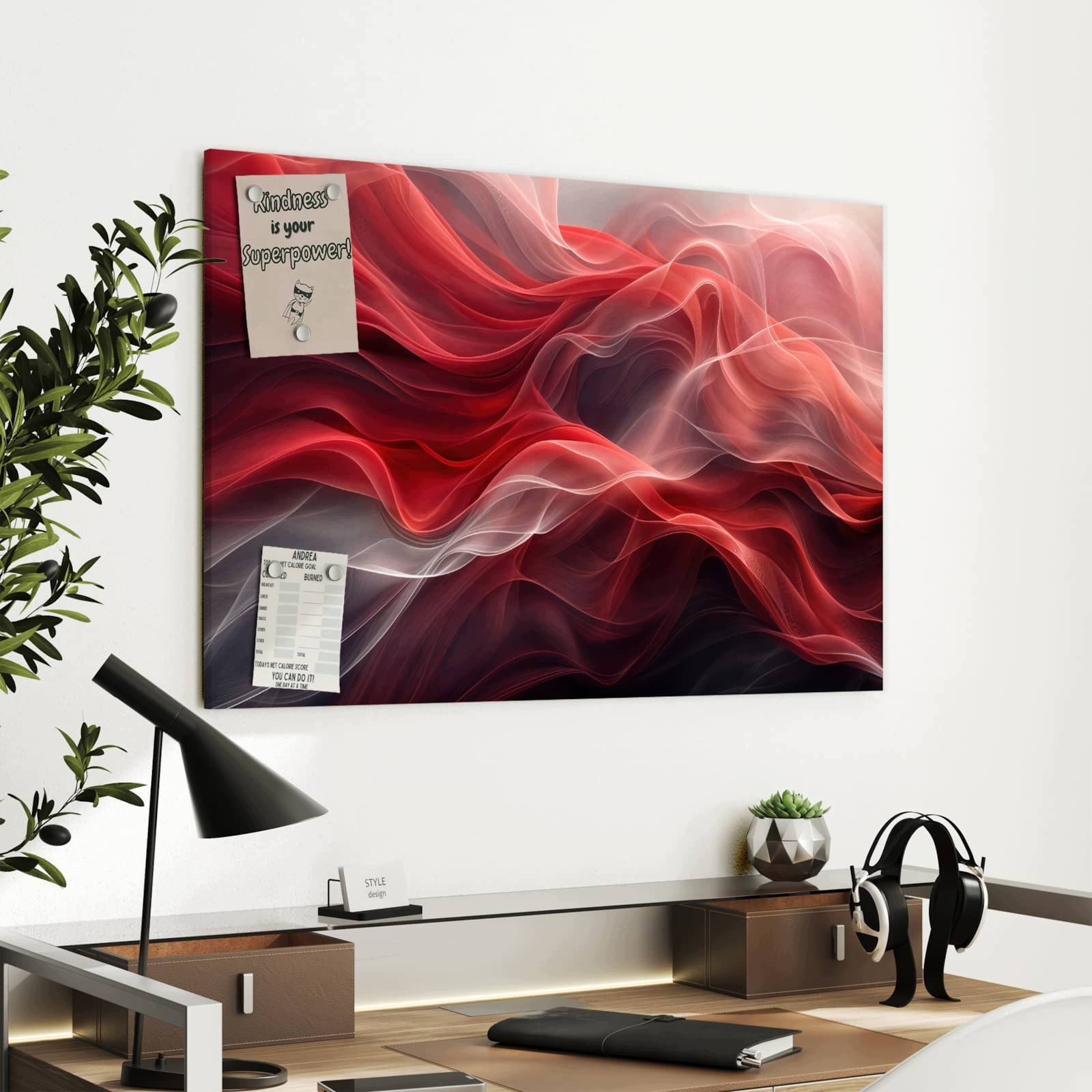 Magnetická tabule – obraz na zeď Abstraktní a vlny | 90 × 60 cm