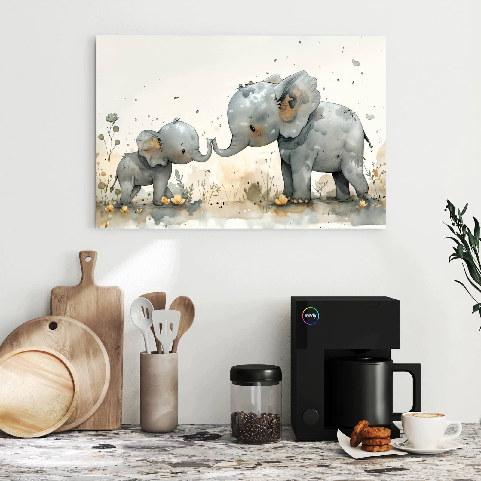 Magnetická tabule – obraz na zeď Rodina slonů | 60 × 40 cm