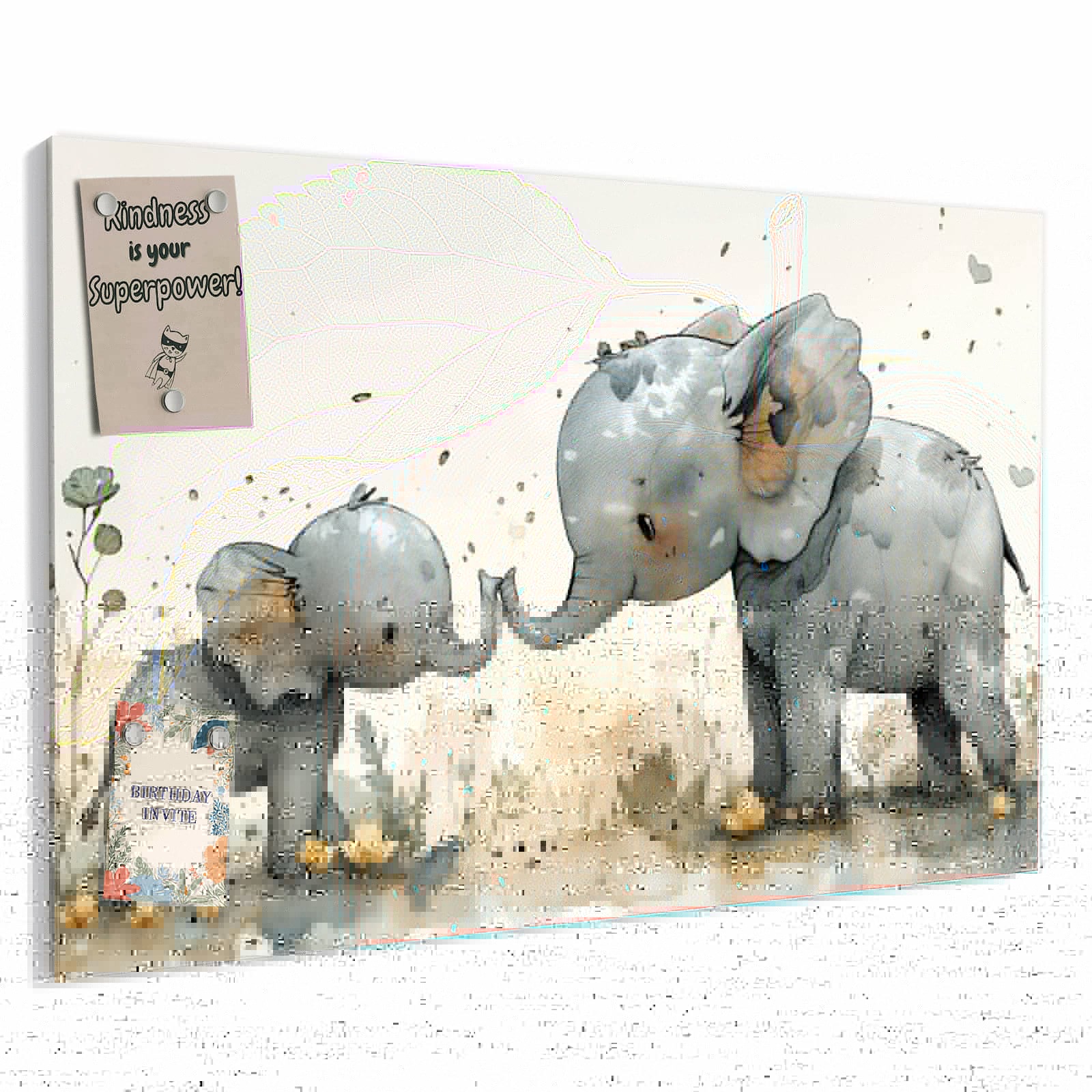 Magnetická tabule – obraz na zeď Rodina slonů | 60 × 40 cm