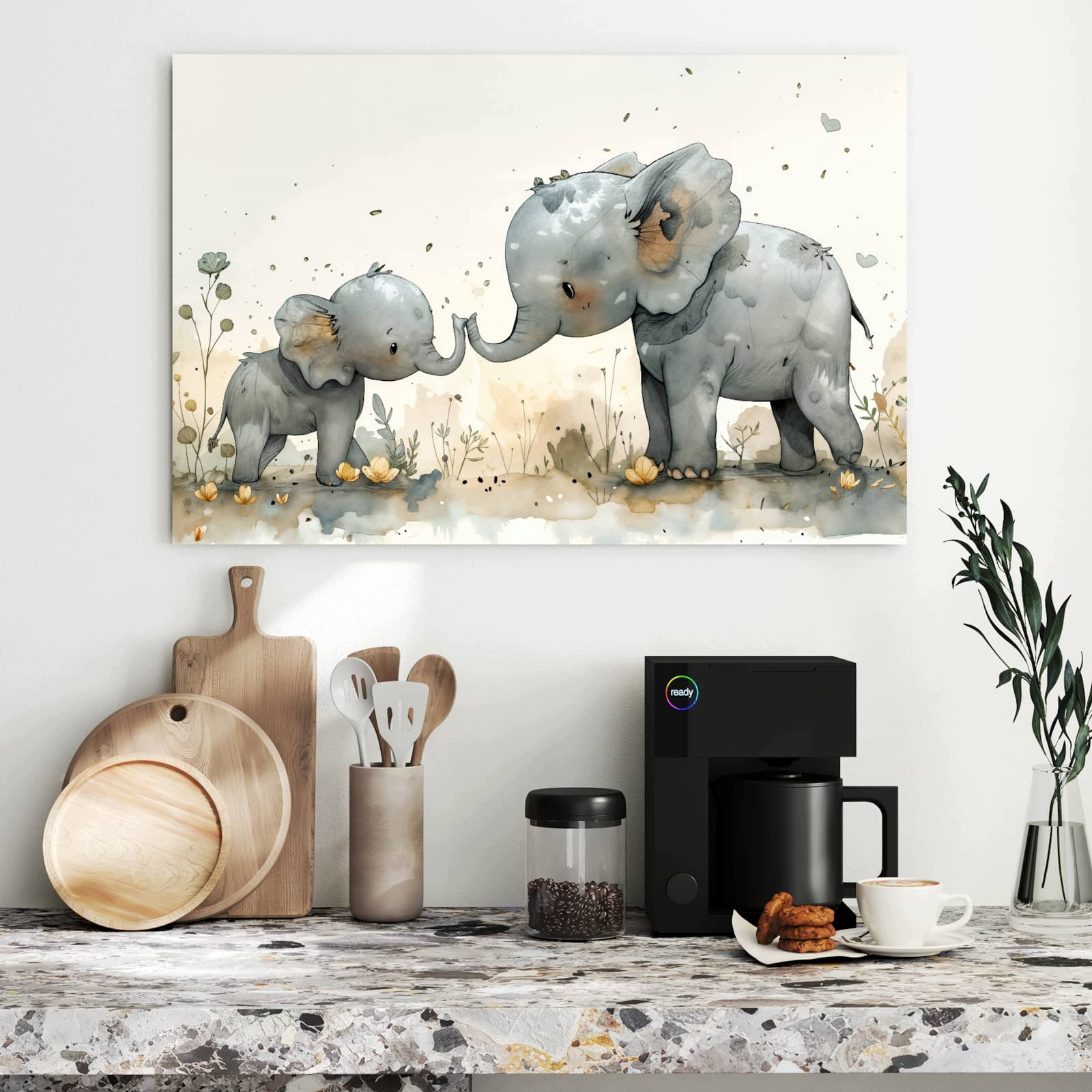 Magnetická tabule – obraz na zeď Rodina slonů | 90 × 60 cm