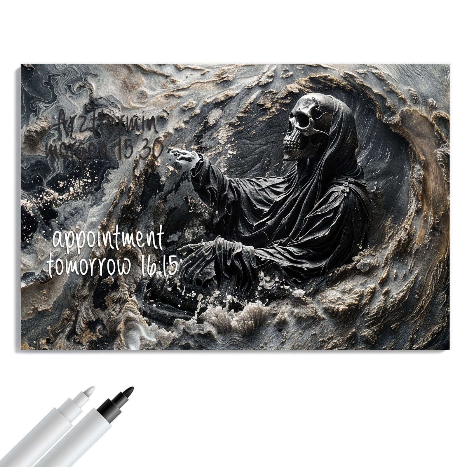 Magnetická tabule – obraz na zeď Kostlivec a vlny | 60 × 40 cm