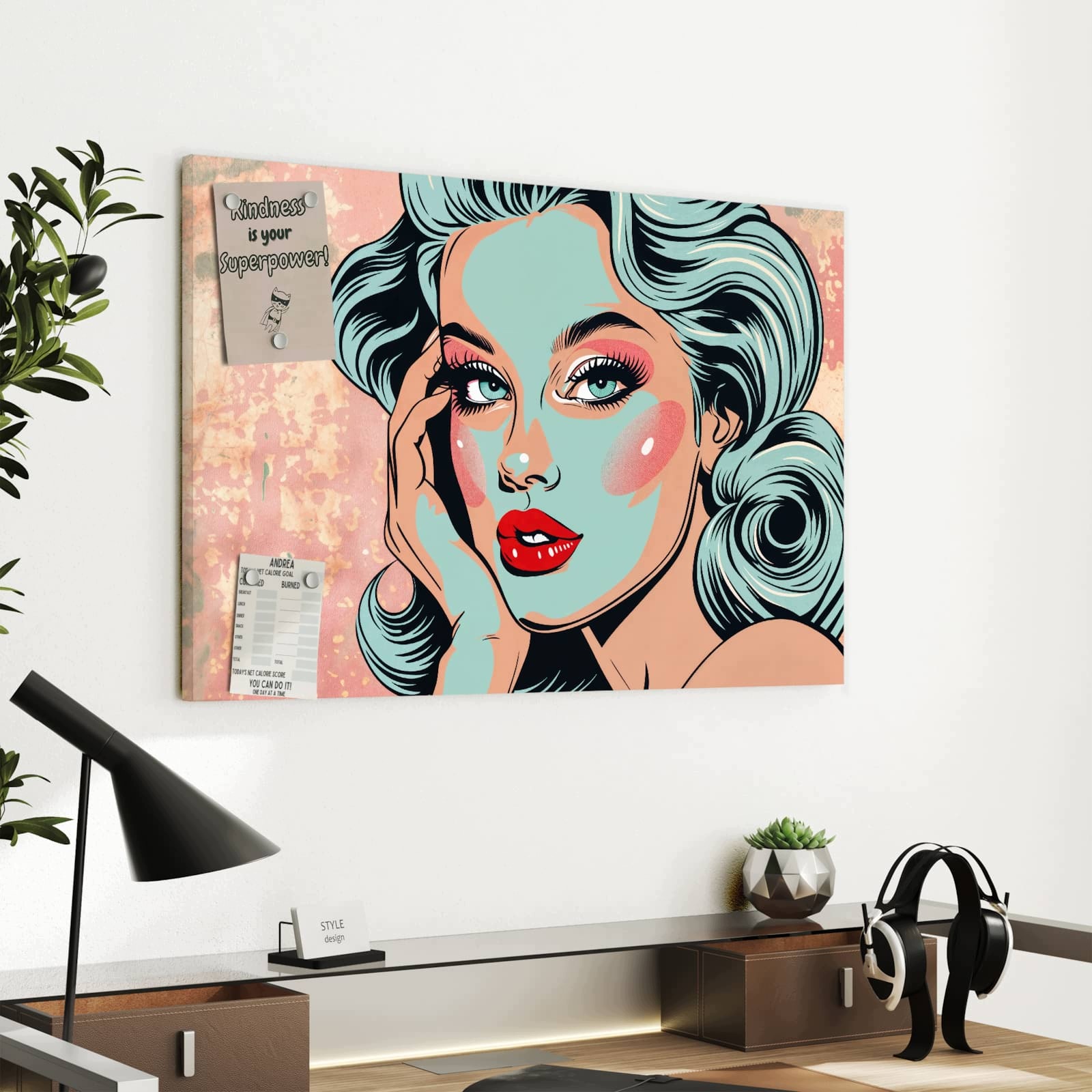 Magnetická tabule – obraz na zeď Komiks portrét umění | 60 × 40 cm