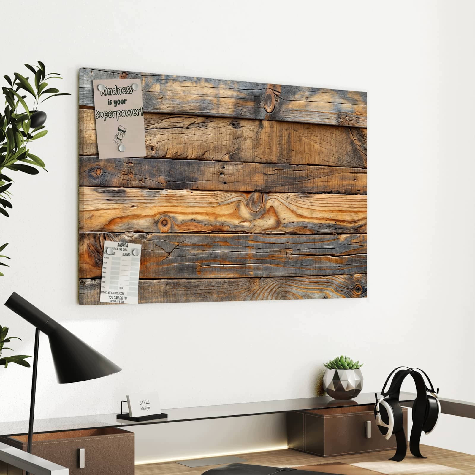 Magnetická tabule – obraz na zeď Efekt dřevěné stěny | 60 × 40 cm
