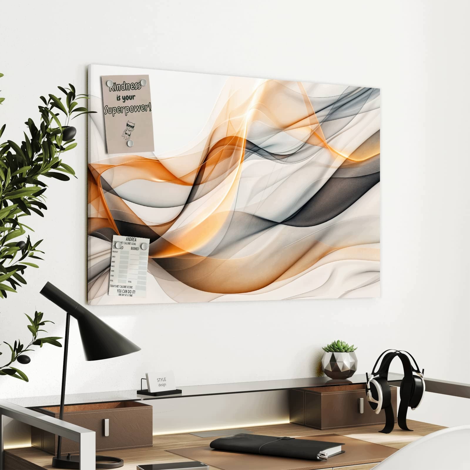 Magnetická tabule – obraz na zeď Vznášející se vlny | 90 × 60 cm
