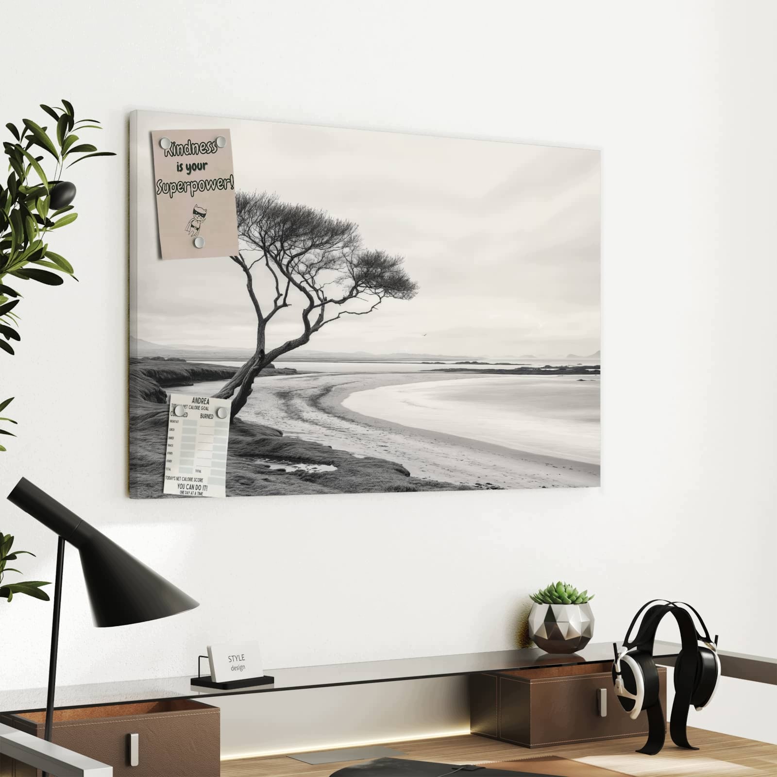 Magnetická tabule – obraz na zeď Osamělý strom moře | 60 × 40 cm