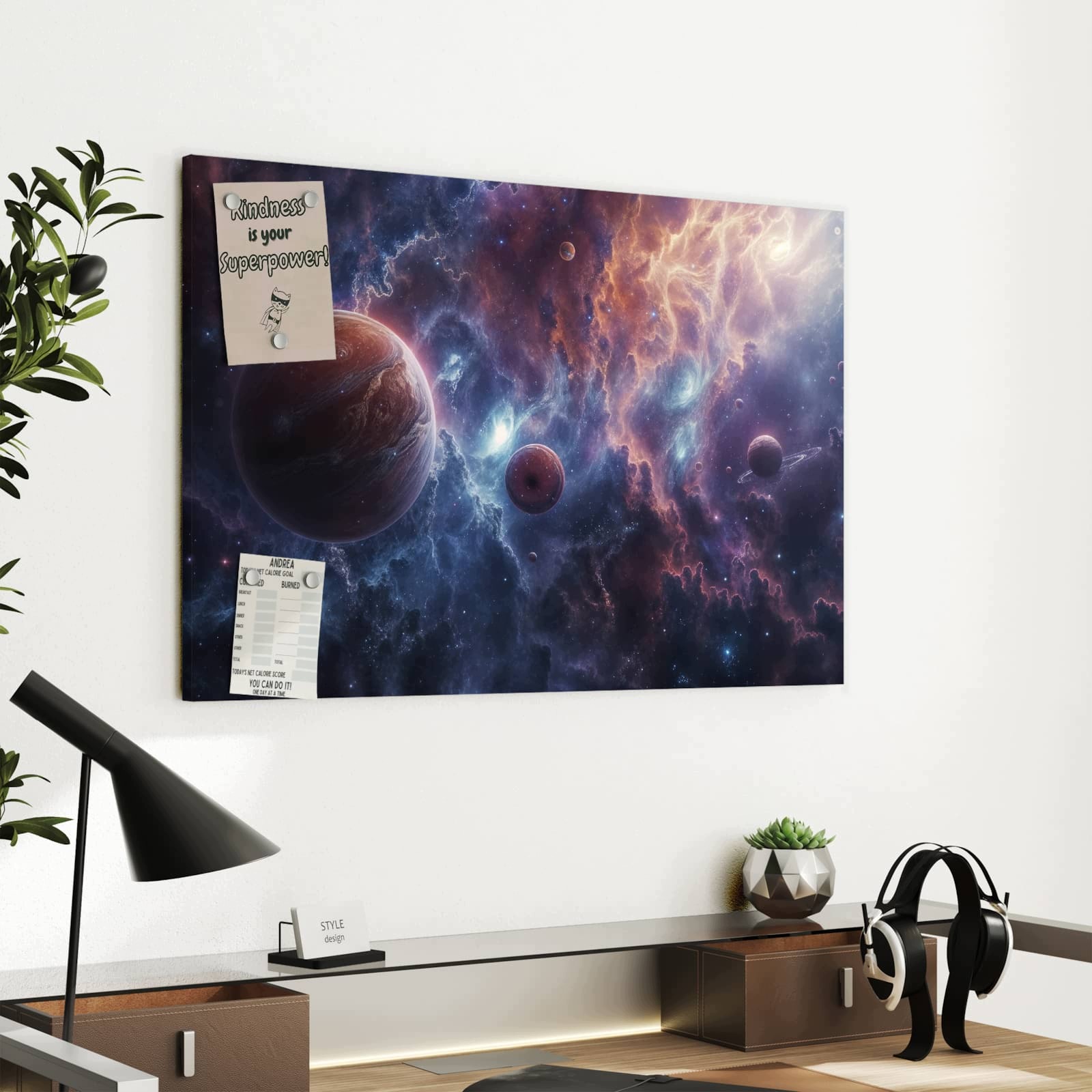 Magnetická tabule – obraz na zeď Galaktické světy | 60 × 40 cm